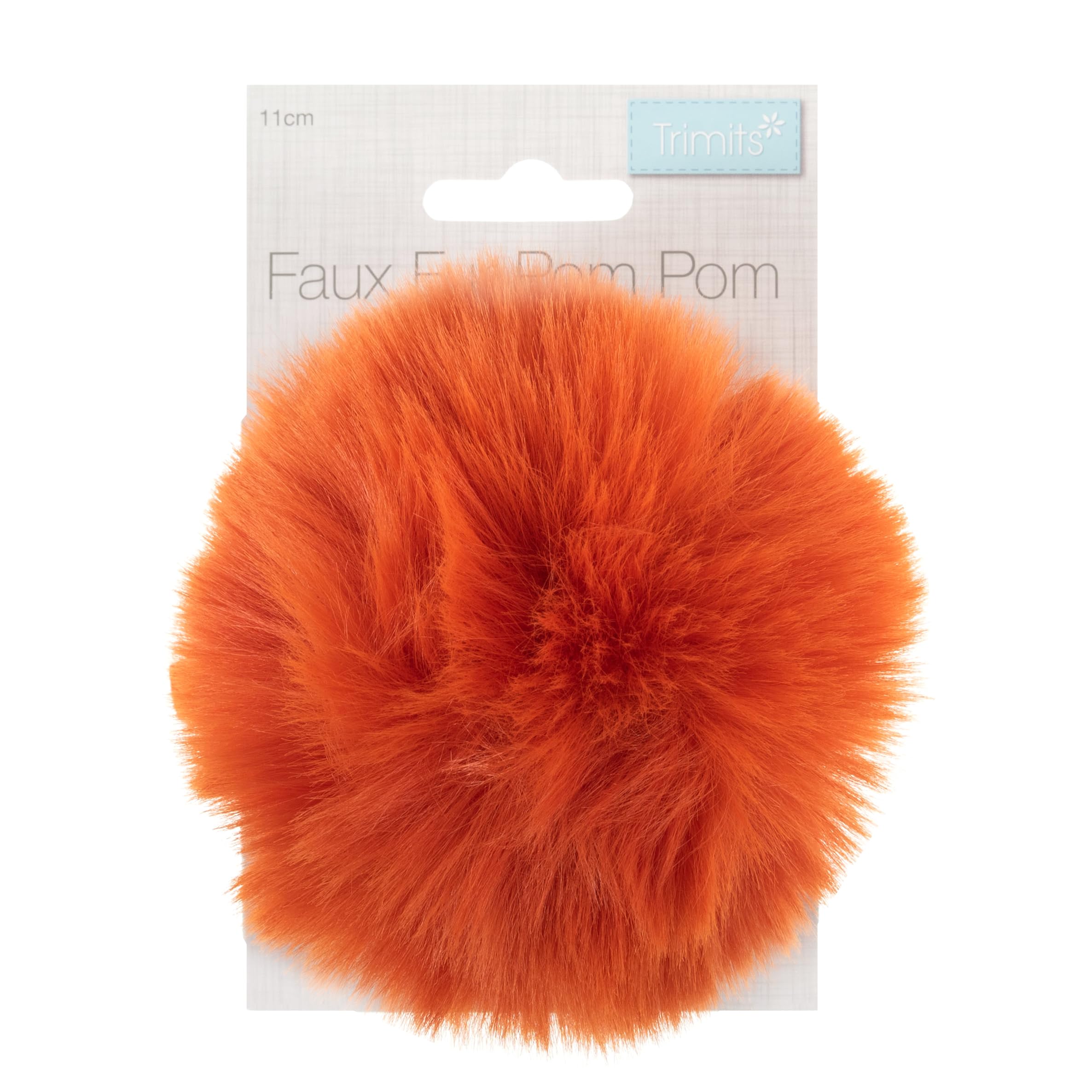Orange Faux Fur Pom Pom - 11cm by Material Needs