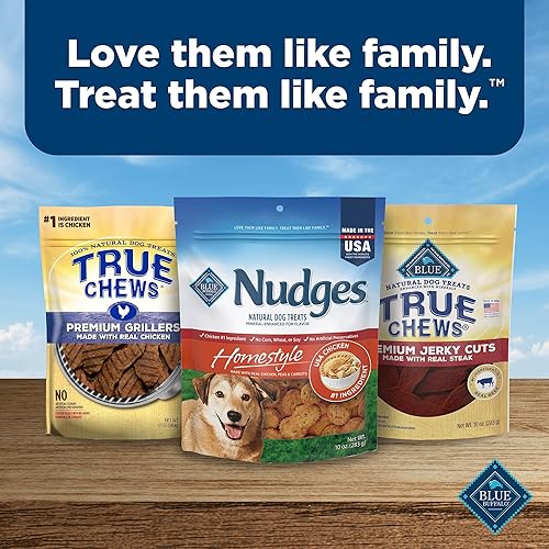 Miniatura 9 de Blue Buffalo Nudges Homestyle - Golosinas naturales para perros hechas con pollo real, fabricadas en los Estados Unidos, pollo, bolsa de 10 onzas