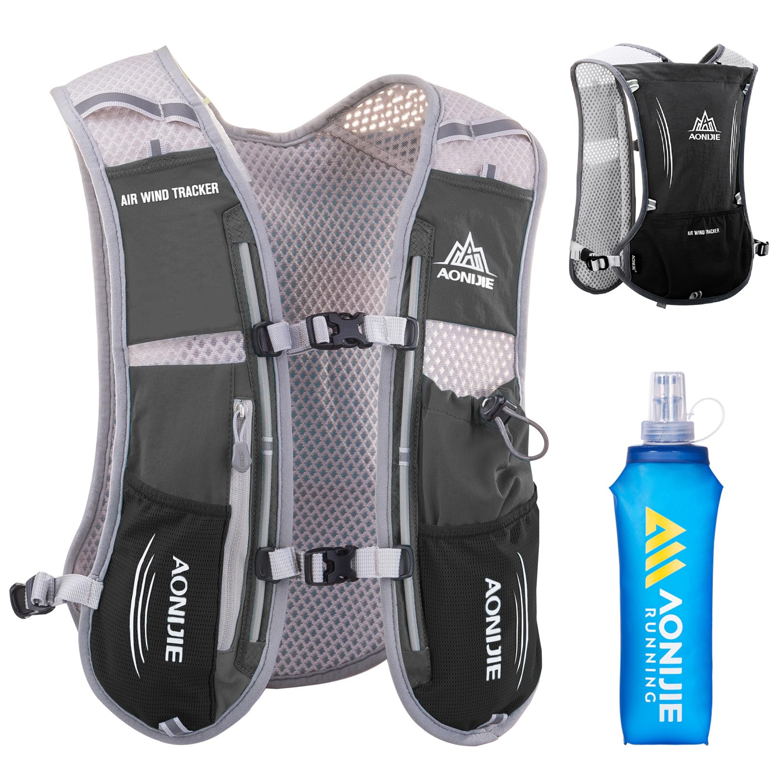 Azarxis Running Water Bottles Flask BPA Free Leakproof Hydration Vest Packs Waist Belt Replacement for Triathlon Marathon Hiking Cycling Climbing Runner