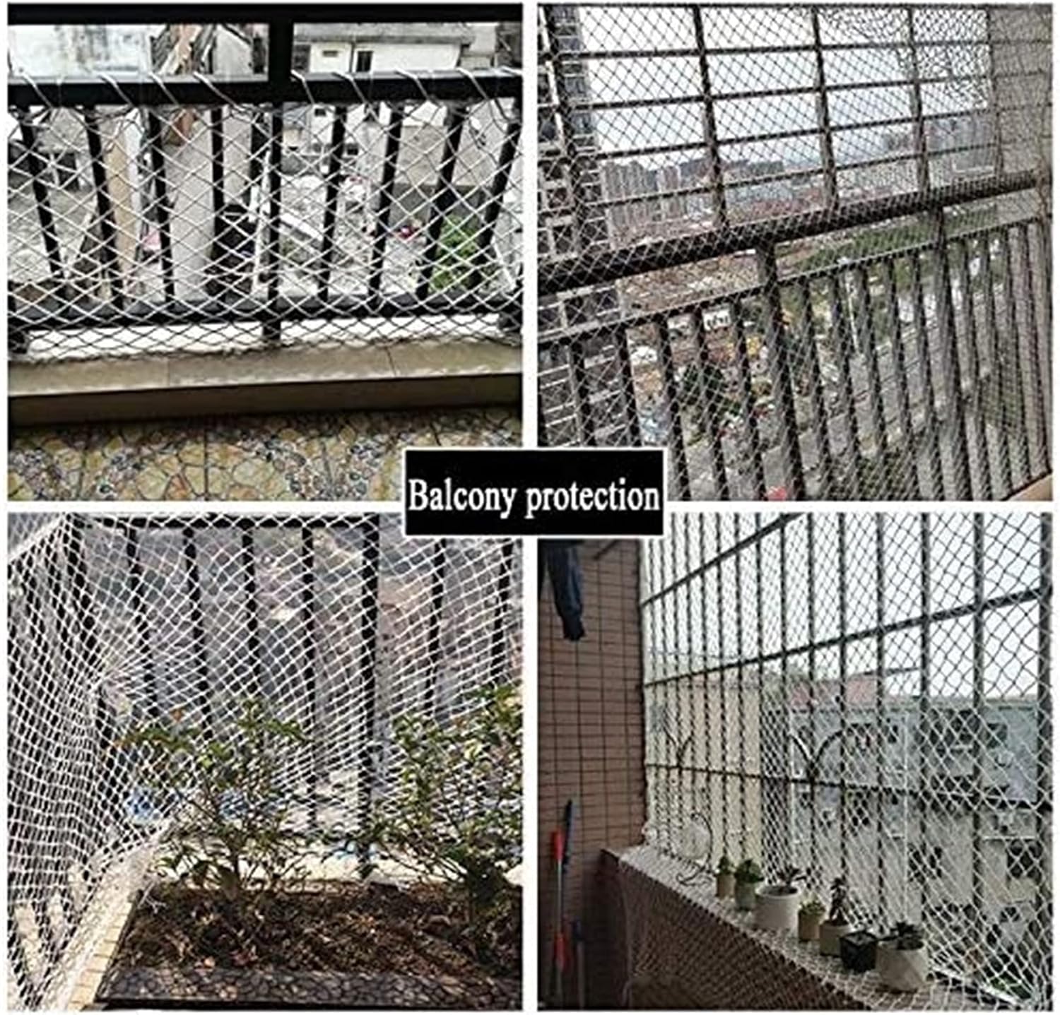 Balcony Stairs Protection Net White Polyester Rope Outdoor Garden Protective Net, Indoor Fence Net Playground Safe Net for Kids Railing Safety Net for Protection Rope Netting (Siz