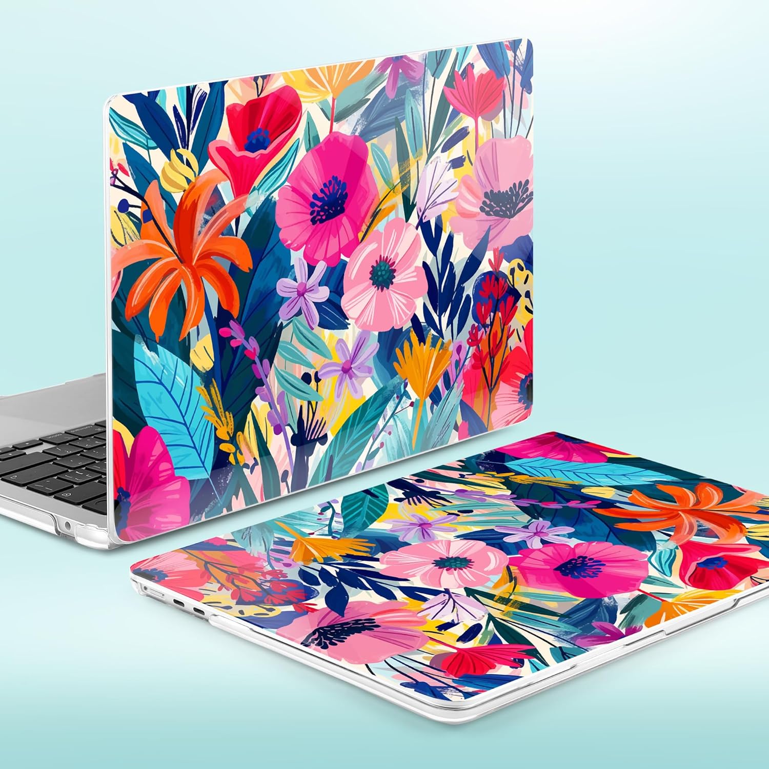 for MacBook Air 13(13.6) inch Case 2025 2024-2022 M4 M3 M2 A3240 A3113 A2681 Shockproof & Scratch-Resistant Hard Shell + Keyboard Cover + Trackpad Protector + Type C, Victorian Watercolor - Image 7