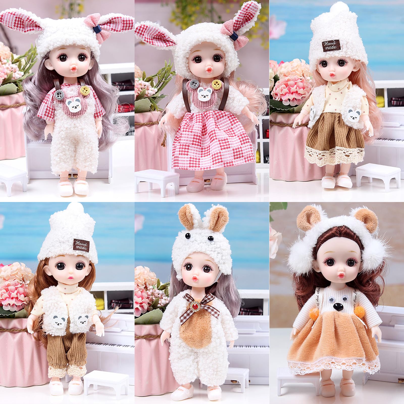 Amazon.com: Thcbme 6 Pcs 6 Inch Princess Girl Mini Dolls