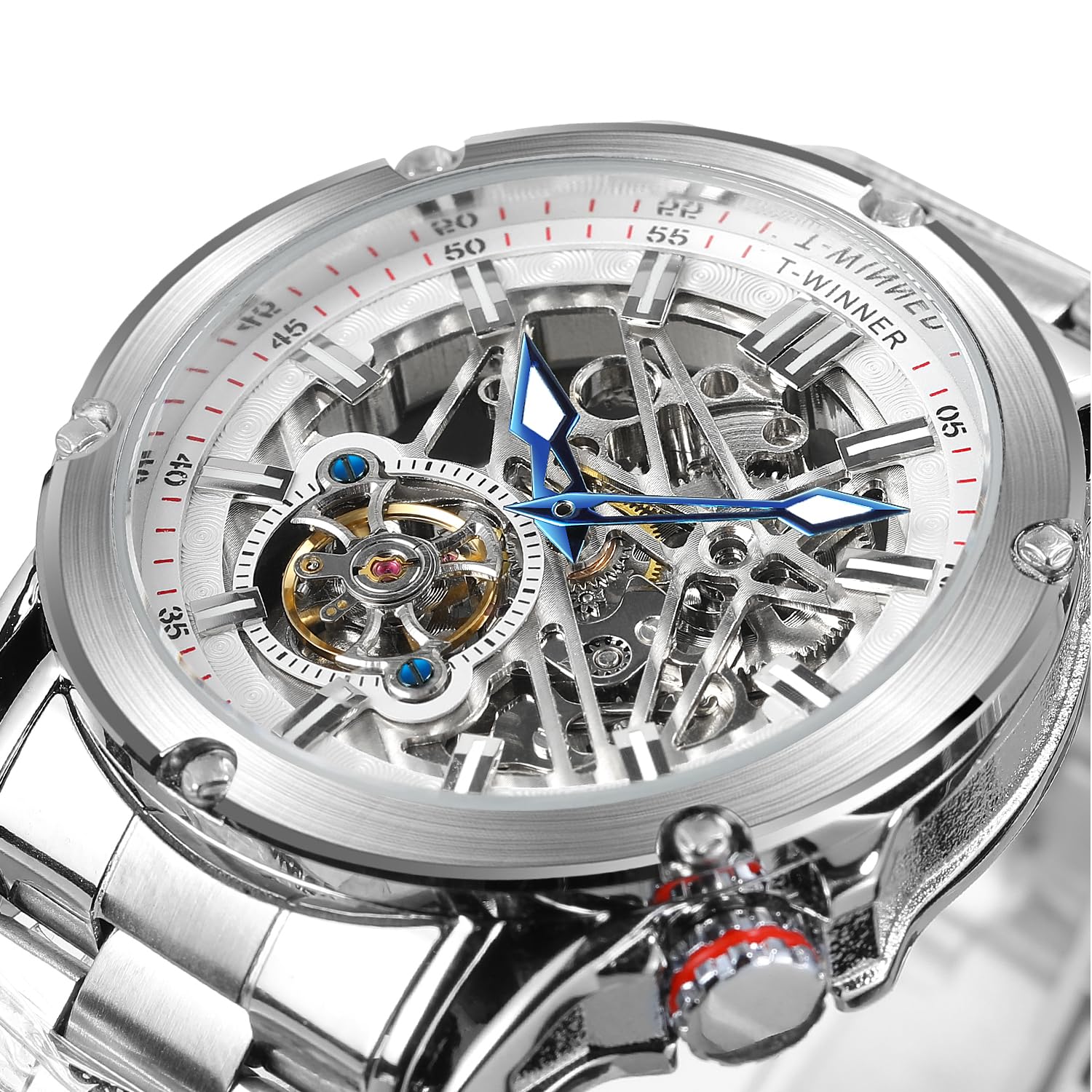 FORSINING Orologio da uomo automatico con movimento meccanico di alta qualità e quadrante grande