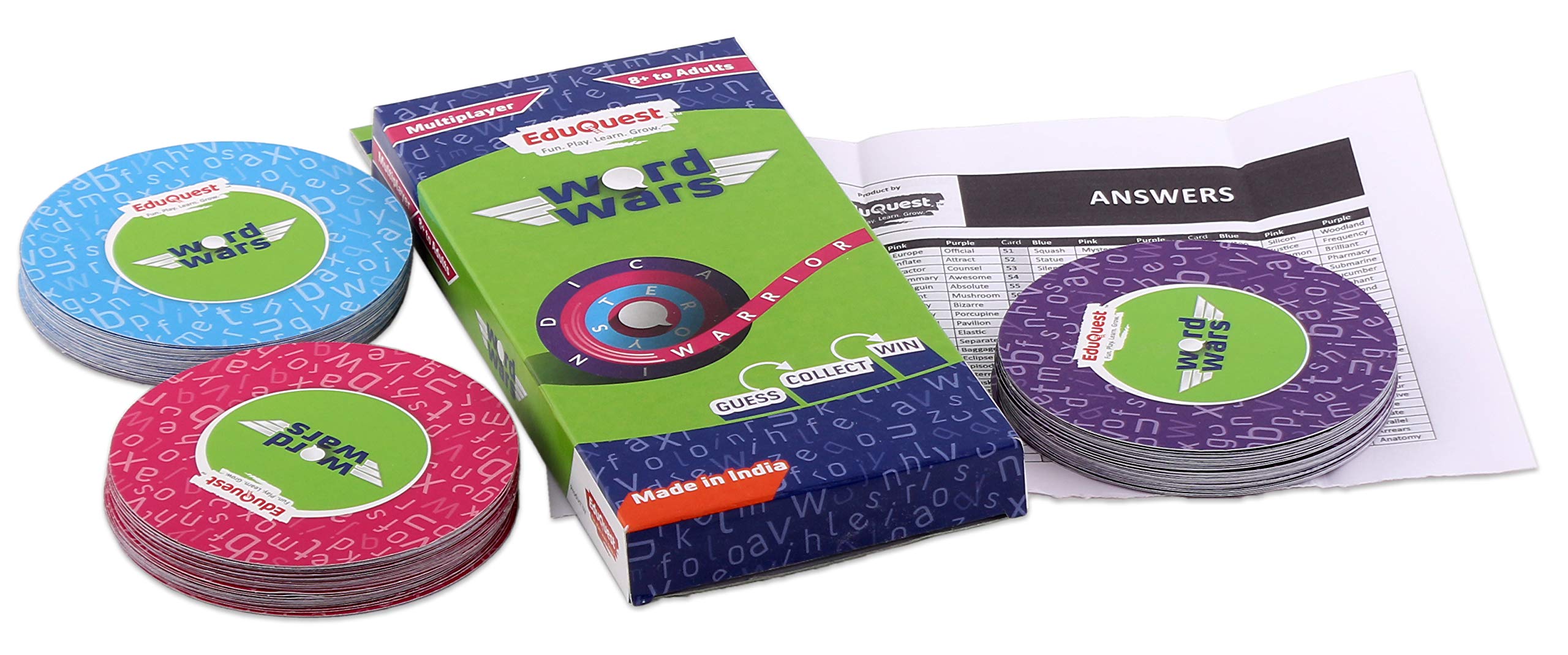 EduQuest Word Wars Card Game - 100 cards with 300 words - Guess-Win-Collect Cards, Educational Multiplayer Teenage Card Game - Travel Pack - Ideal for 8+ years age (B07RH71PLQ) Amazon Price History, Amazon Price Tracker