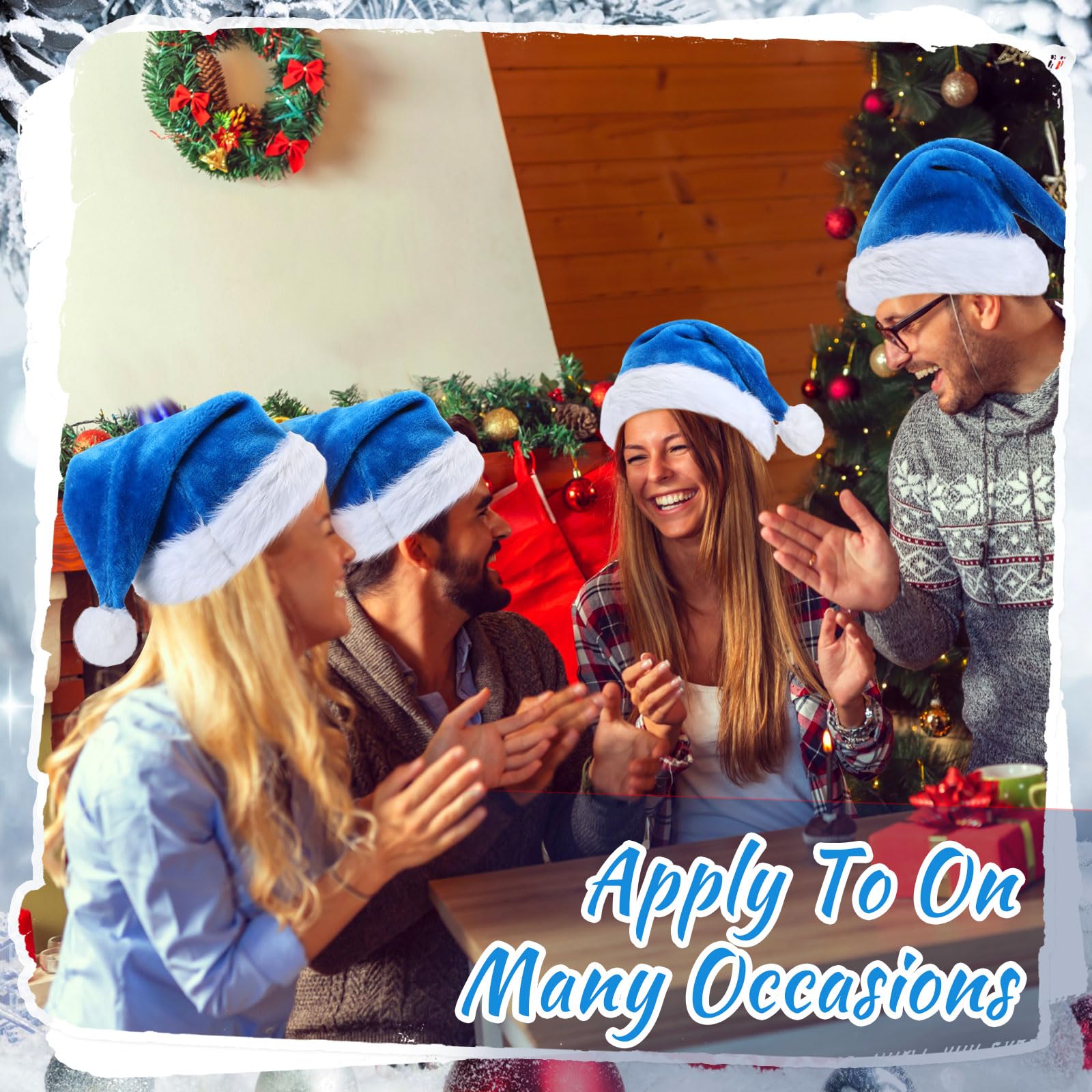Vicenpal 50 sombreros de Papá Noel a granel, sombreros de Navidad de terciopelo de felpa para hombres y mujeres, suministros de fiesta de Navidad