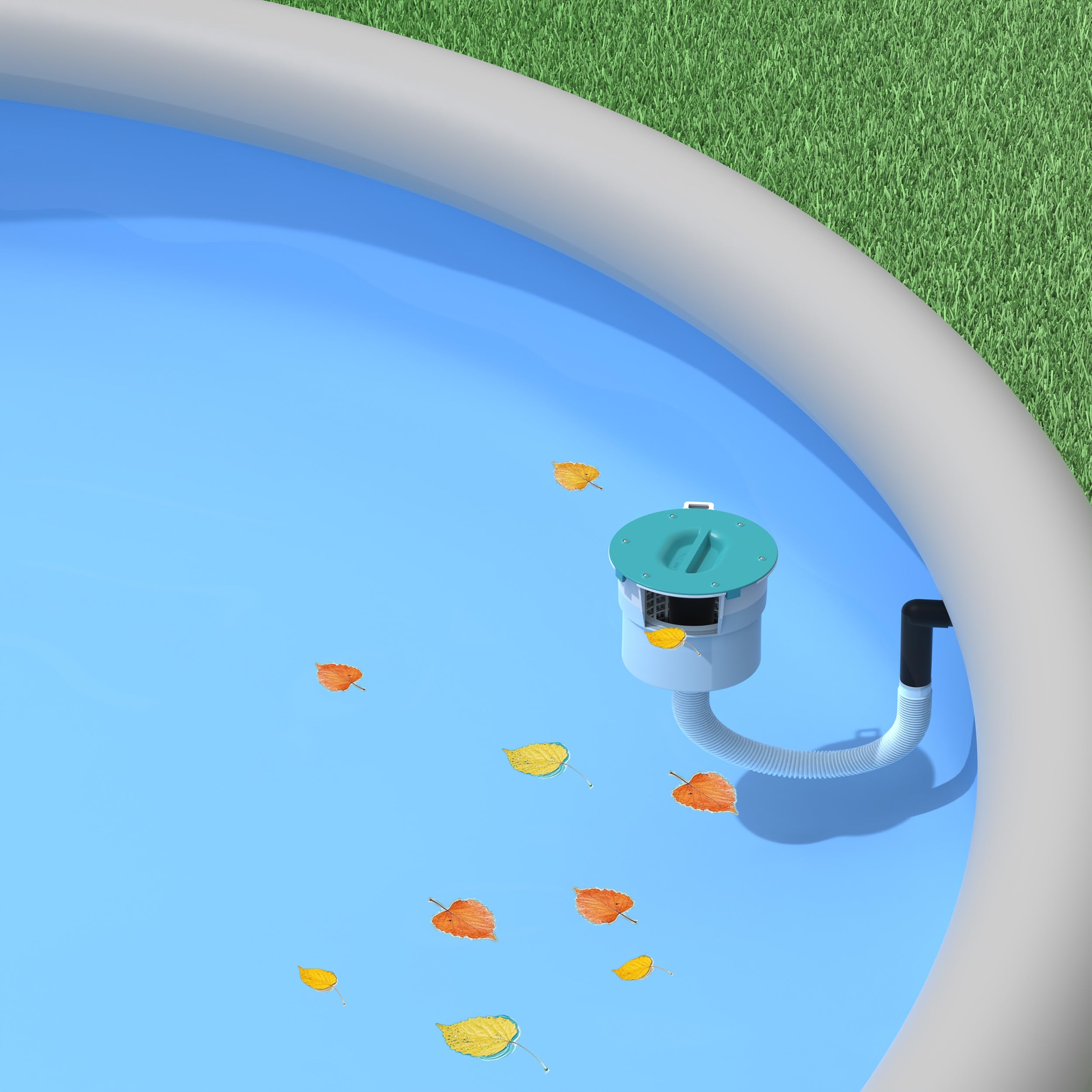 Photo 1 of JJ JIANJIN Above Ground Pool Skimmer,No Installation Required, no Adjustable Bracket Required,Comes with 10 Filter Socks, Special Note: The Pool Pump Flow Rate Must not Exceed 2100 GPH(Turquoise)