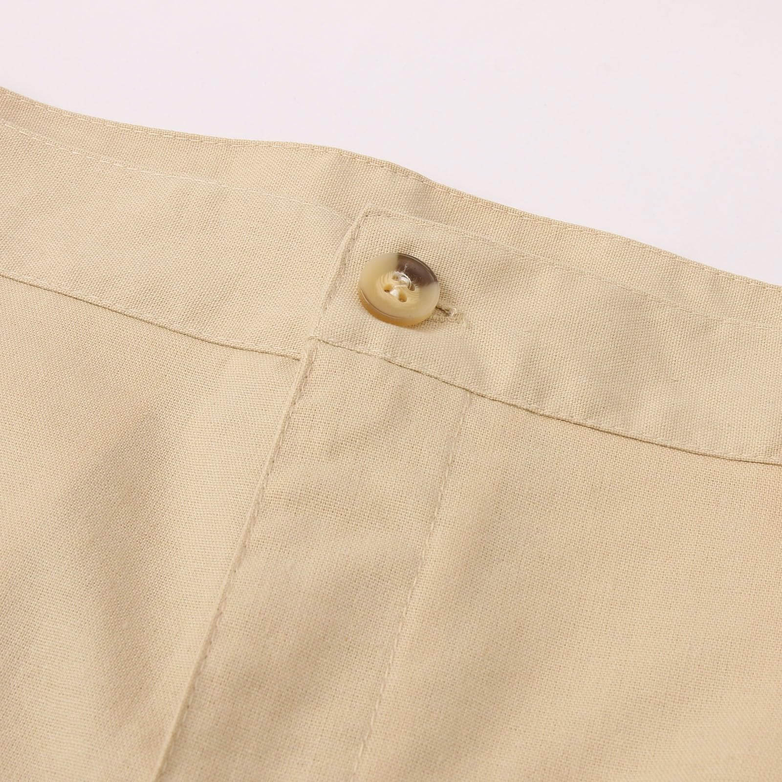 Pantalon en Lin Homme Coton été léger Respirant décontracté Plage Vacances Tenue été Chic Taille élastique Cordon A294