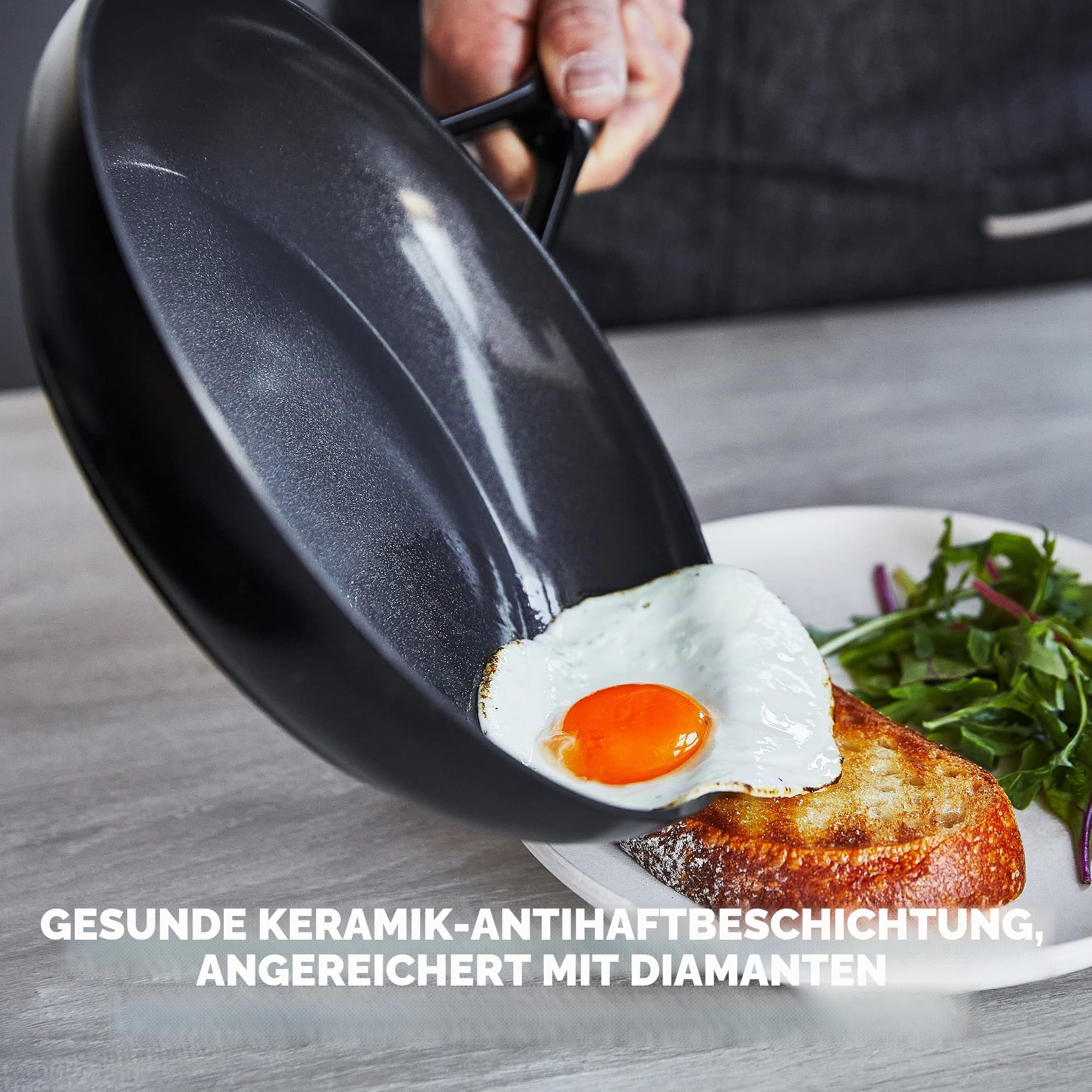 GreenPan SmartShape Gesunde 28 cm Keramik Antihaft Bratpfanne, PFAS-frei, Induktionsgeeignet, Backofengeeignet, Spülmaschinengeeignet, Schwarz