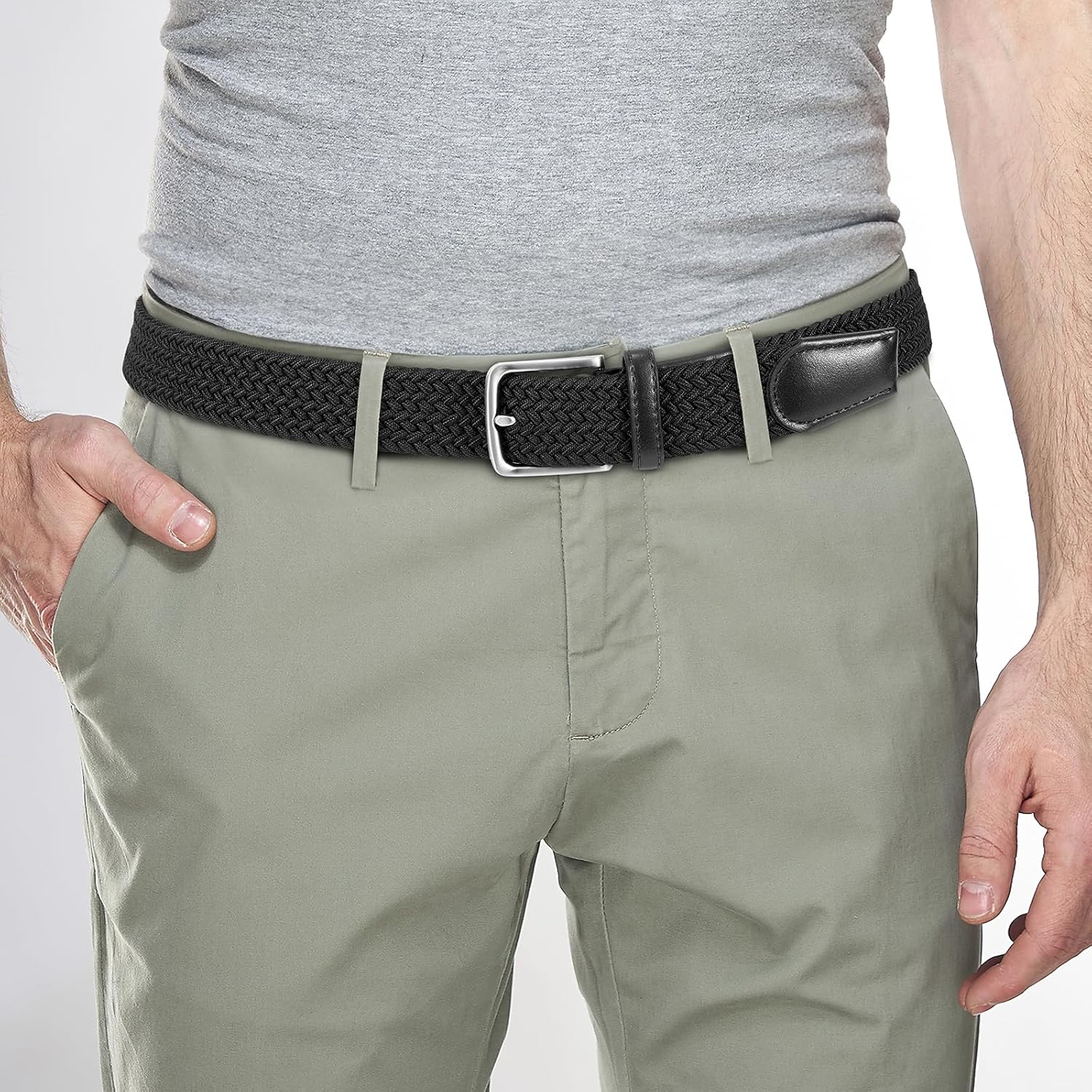 BELTROAD Elastic Braided Belt Men - Multicolored Woven Belt for Golf Work Casual, Stretch Comfort for Jeans Pant Shorts - Image 7