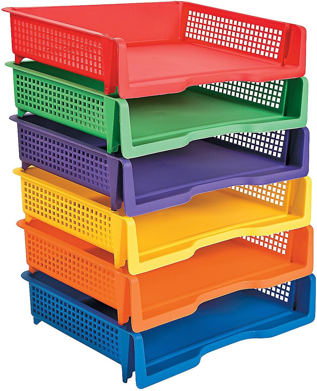 Fun Express Stackable Plastic Paper Bins 6 Pack in