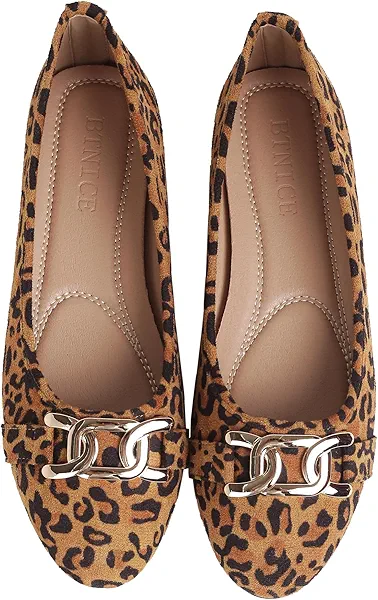Women's Round Toe Flats Comfortable Ballerina Shoes Slip on Work Flats for Women Office Comfor