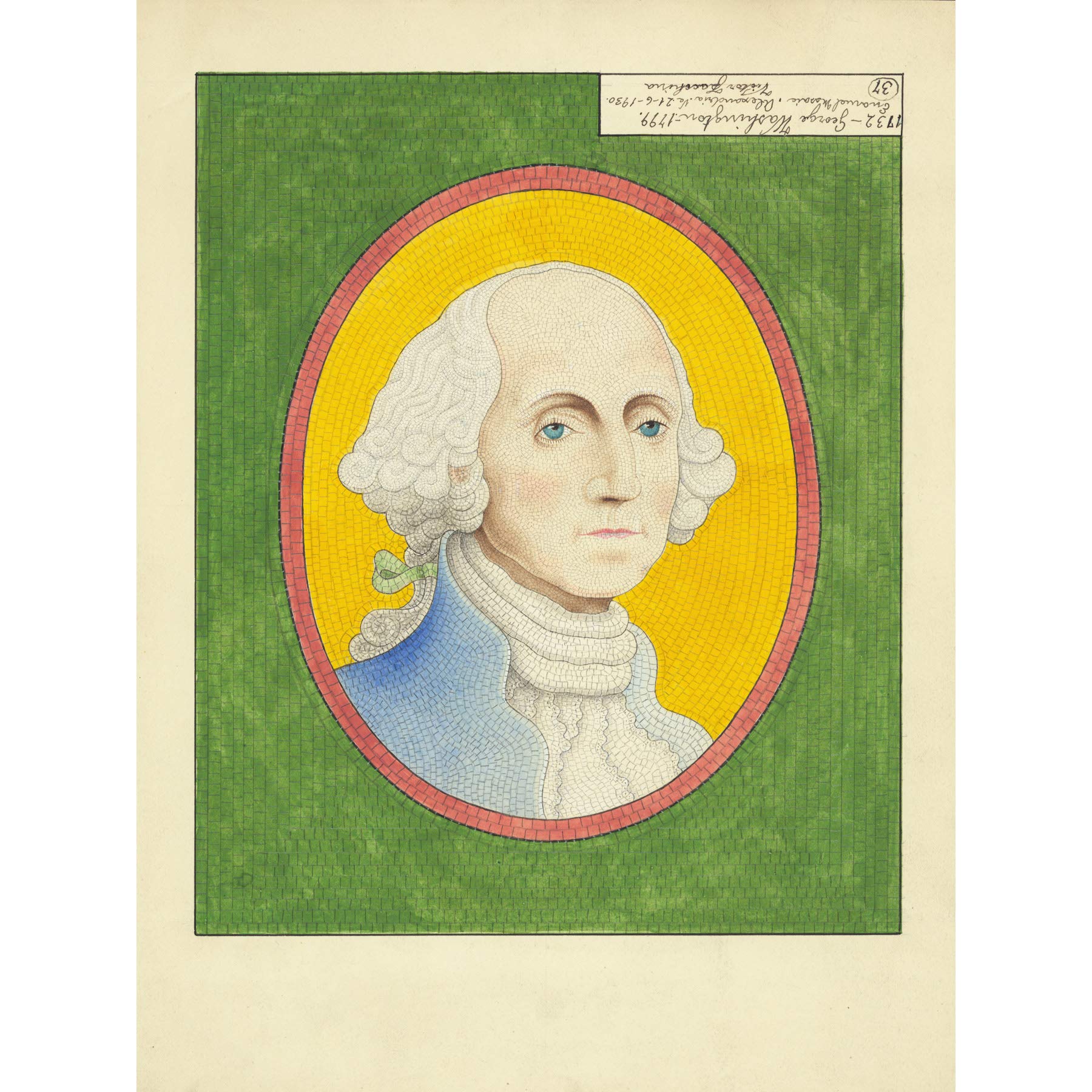 Facchina George Washington Mosaic Portrait Painting Large Print Poster Wall Art Decor Picture