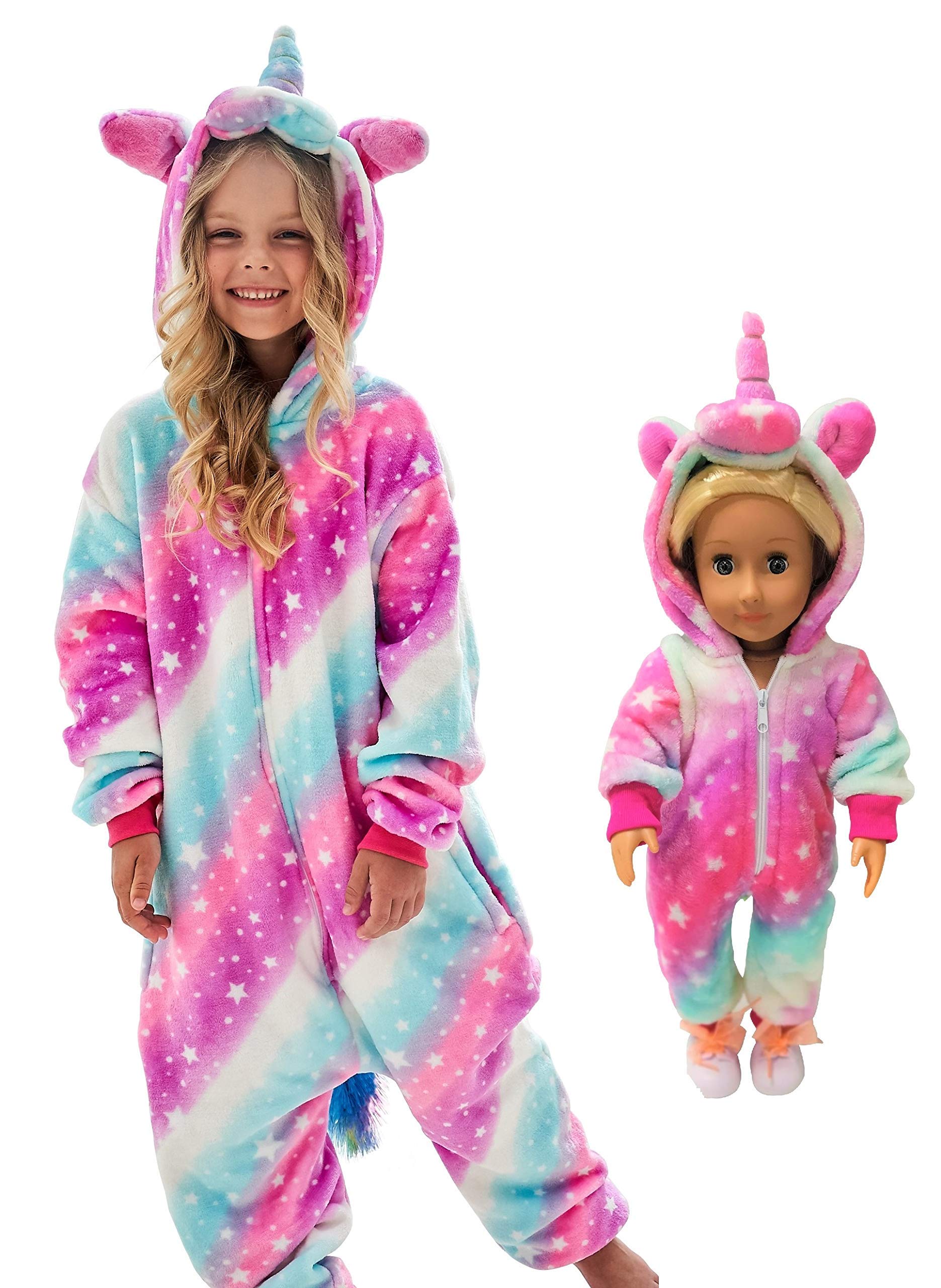 Unicorn Onesie Costume Matching Doll & Girls Gifts