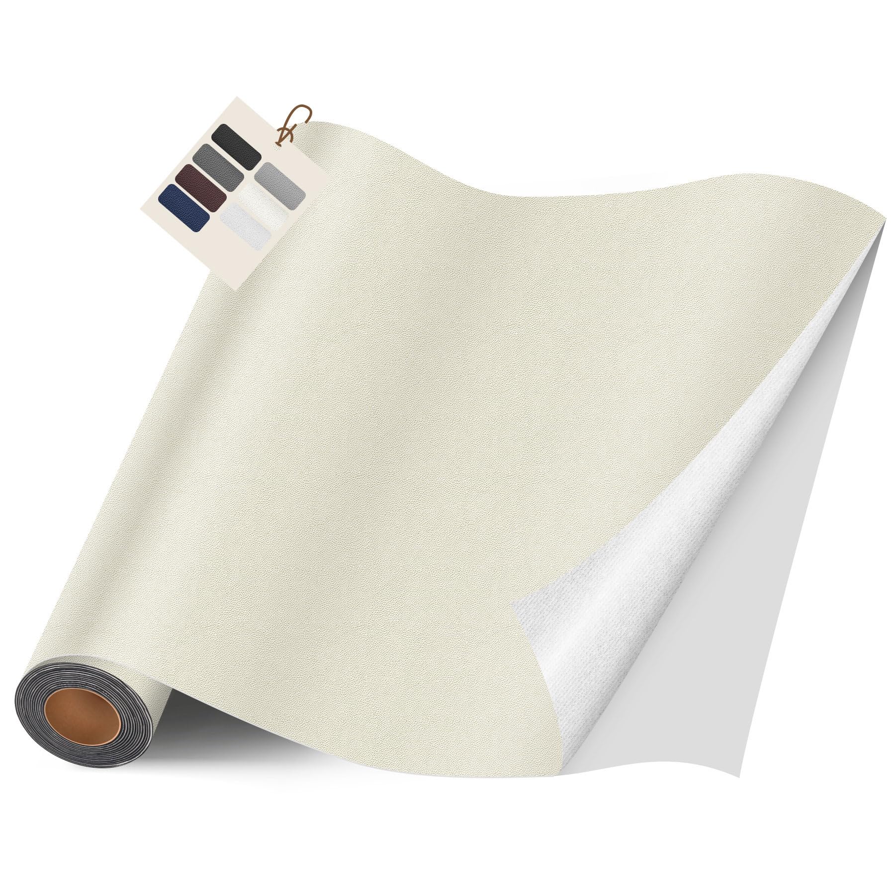 Pelle Adesiva per Riparazioni Autoadesivo, 40 x 400 cm Patch di Riparazione in Pelle,Ecopelle Adesiva per Divani, Sedili Auto, Mobili, Borse, Giacche （Liscio Bianco）