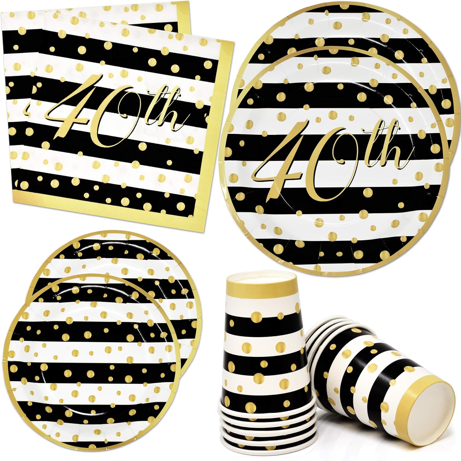 40th Birthday Plates and Napkins Set Party Supplies