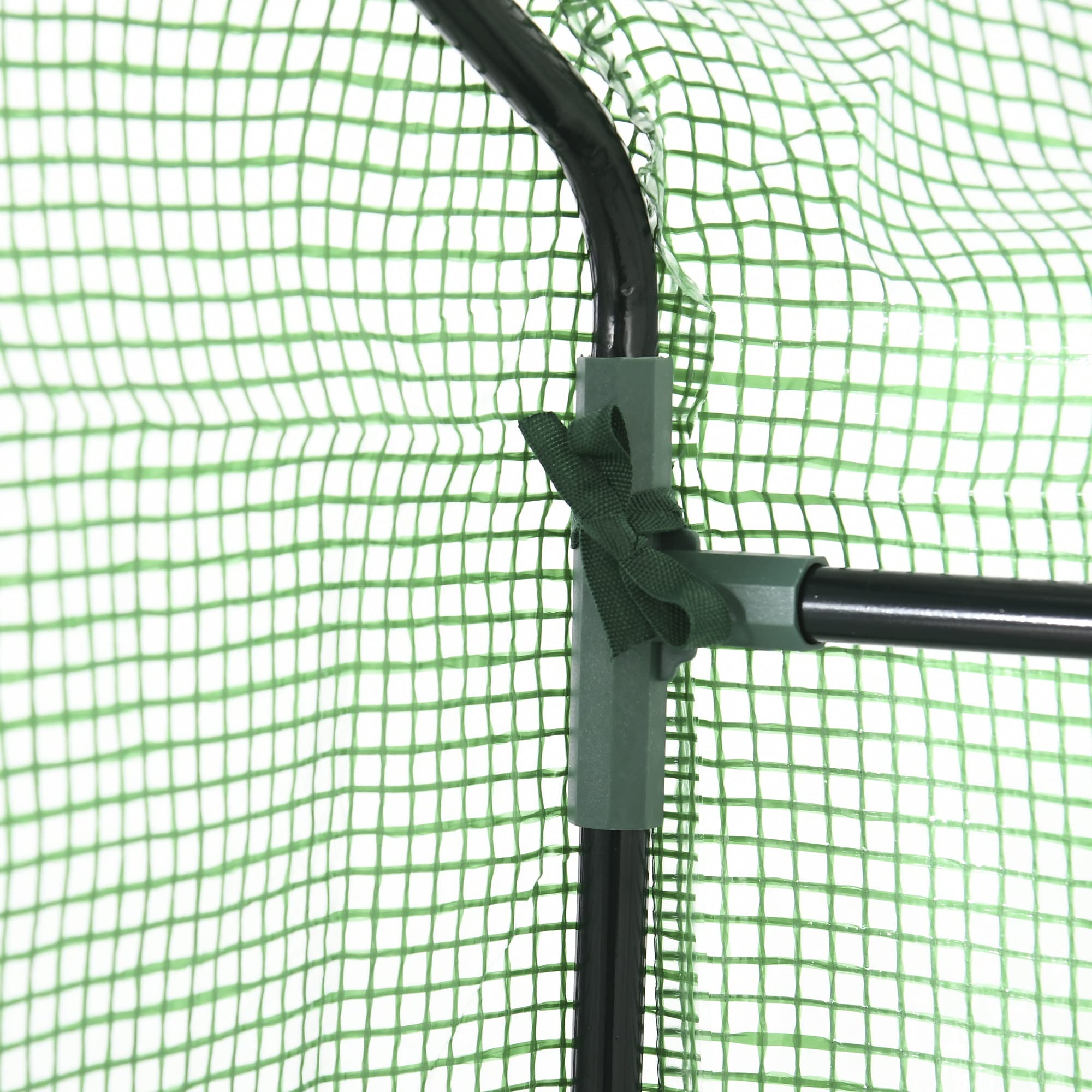 Outsunny Serra da Esterno con 4 Ripiani, Funi e Picchetti, in Acciaio e Plastica PE, 141x72x191 cm, Verde