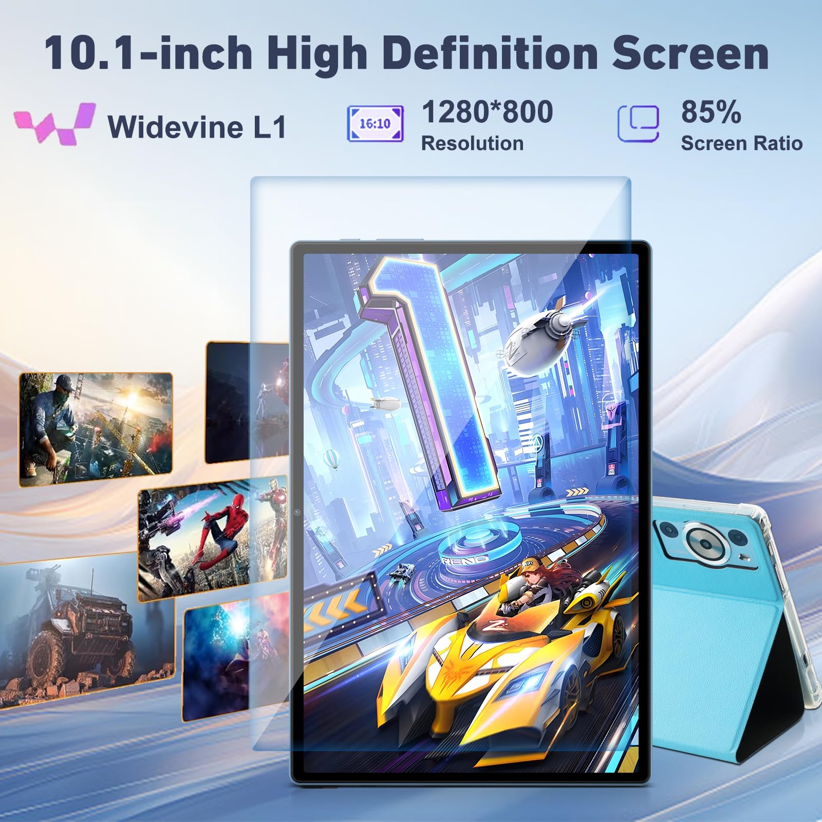 2026 Tablet Android 15 Gemini AI, 30GB RAM+128GB ROM/2TB Tablet 10 Pollici, 8000mAh, 5G WiFi, Corpo Metallico, Unisoc Octa Core/5+8MP/Widevine L1/Face ID/BT5.0/GPS Tablets con Tastiera e Mouse - Blu