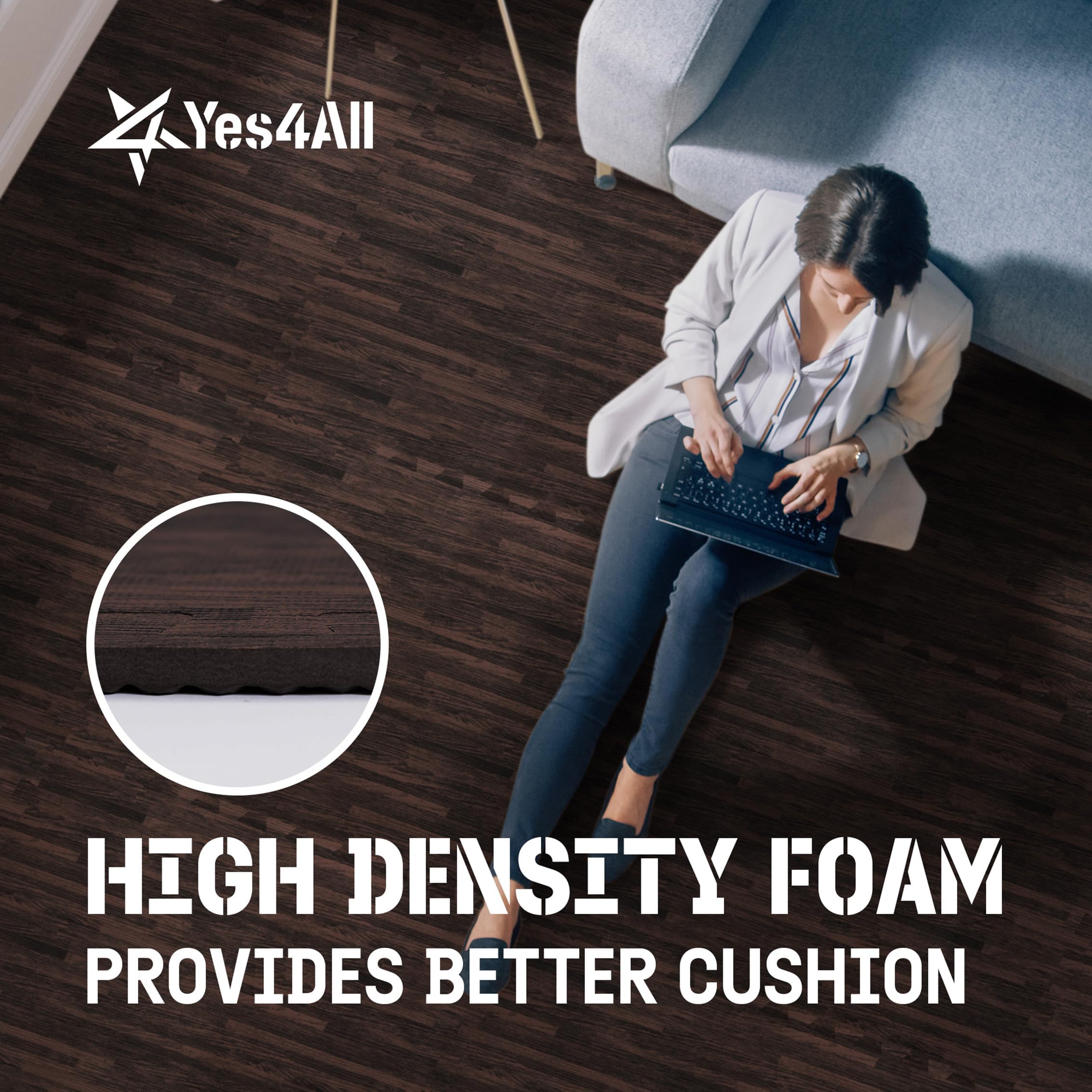 Yes4All 60x60 cm fino a 11,1 m² Set 6/12/30 Piastrelle per pavimenti in schiuma EVA, tappetino in schiuma, tappetino per palestra, tappetino ad incastro per garage, piscina all'aperto