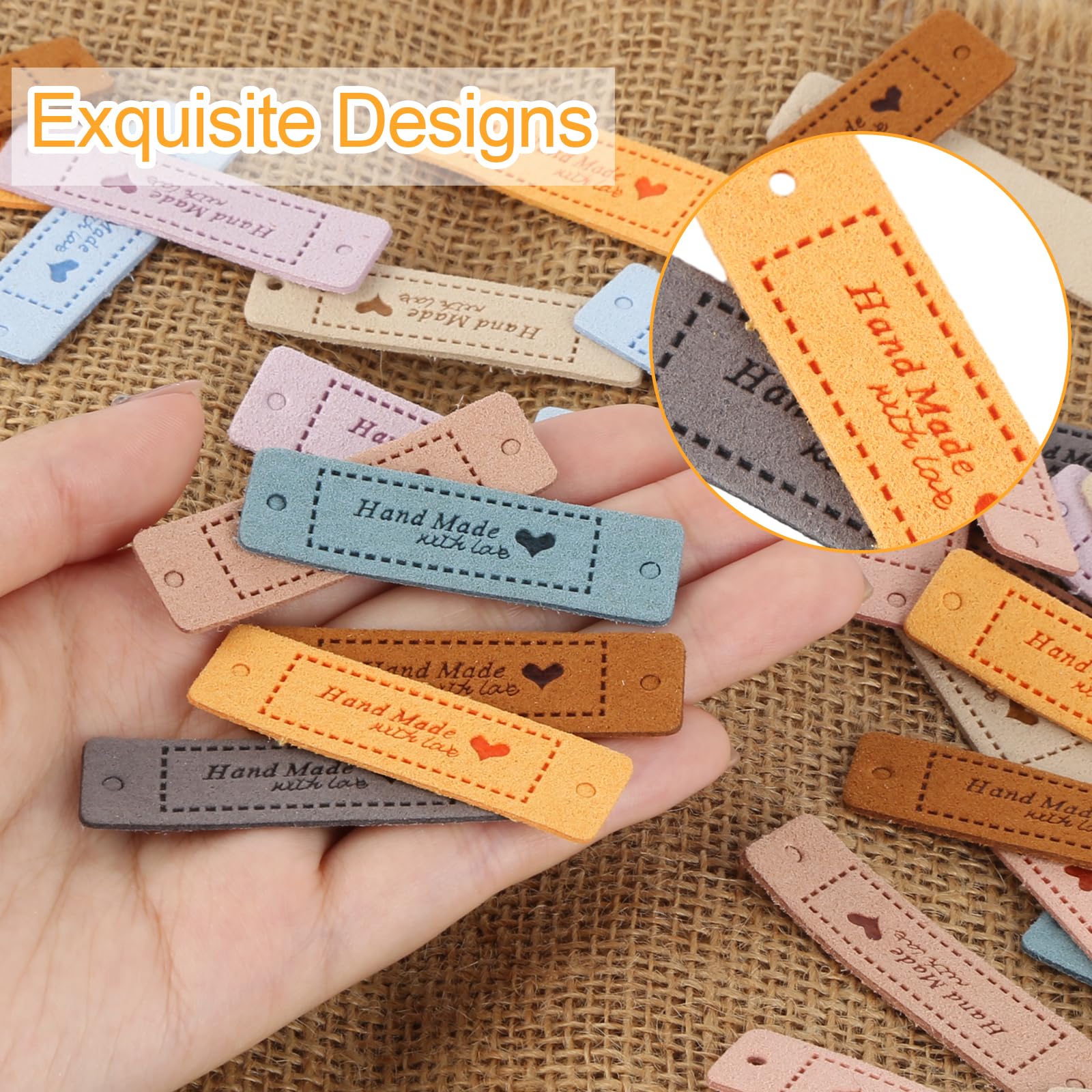 Lot De 80 étiquettes Faites à La Main à Coudre - Avec Trous