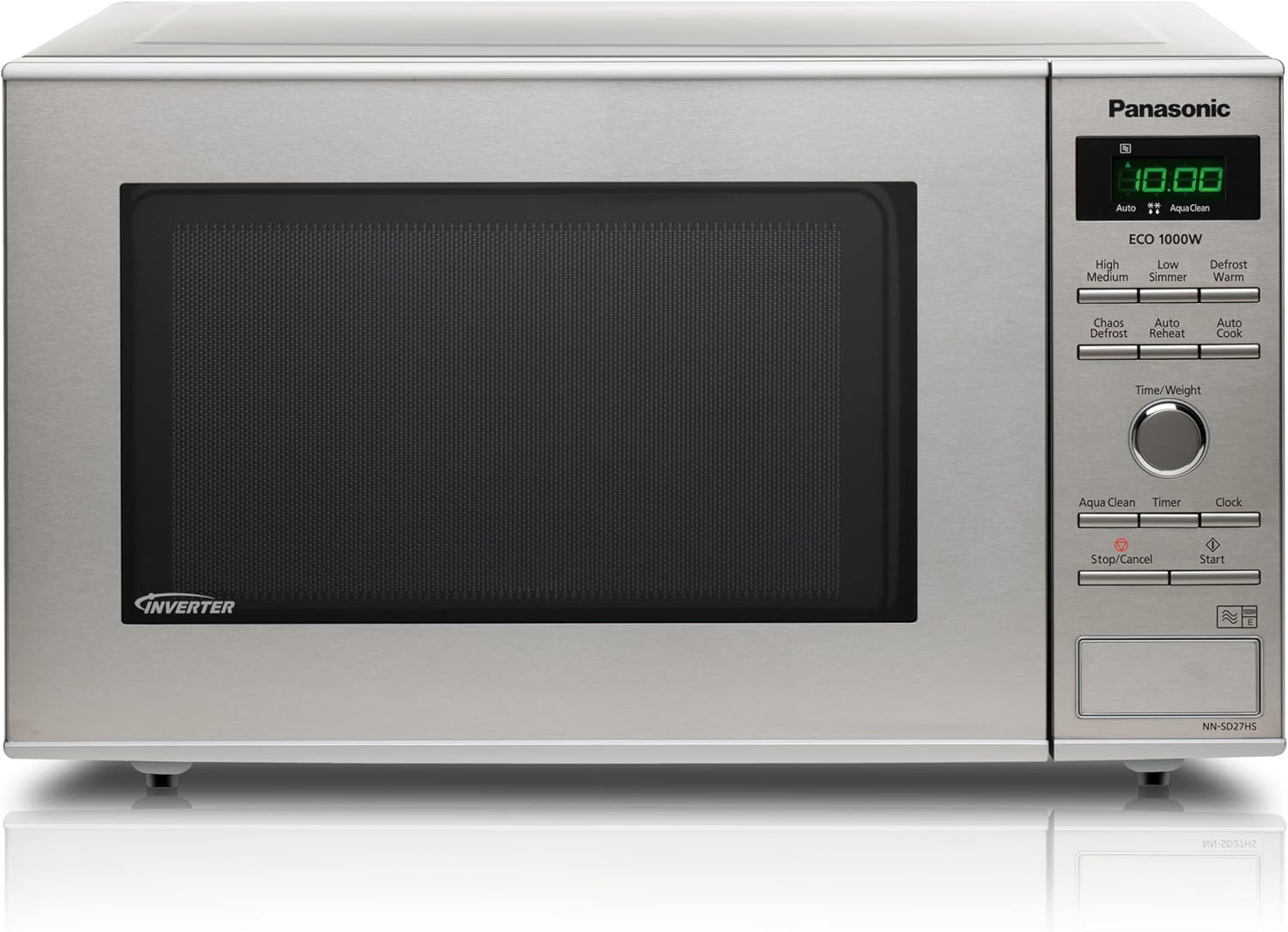 Panasonic NN-SD27HSBPQ Solo Inverter Forno a Microonde, 23 Litri, 1000 W, Acciaio Inox