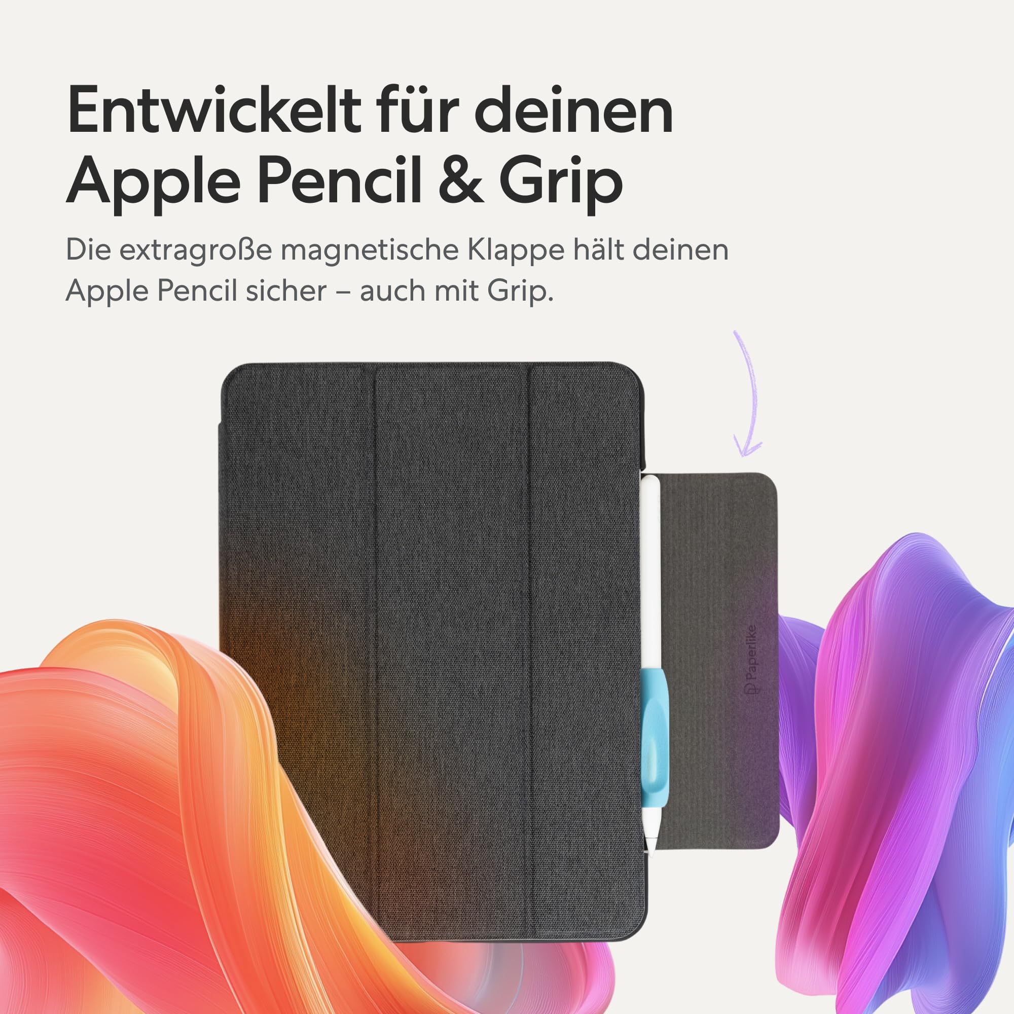 Paperlike® Bumper Case für iPad Air 13" (M4,M3,M2) & iPad Pro 12.9" | Robuste Schutzhülle im schlanken Design, echte Textiloberfläche, unterstützt Apple Pencil Laden & Auto Sleep/Wake