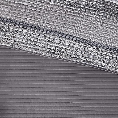 Miniatura 19 de Madison Park Juego de Edredón Queen de Jacquard Lustroso y Acento de Purpurina Juego de Cubrecama para Cama Tamaño Queen  Todas las Estaciones,