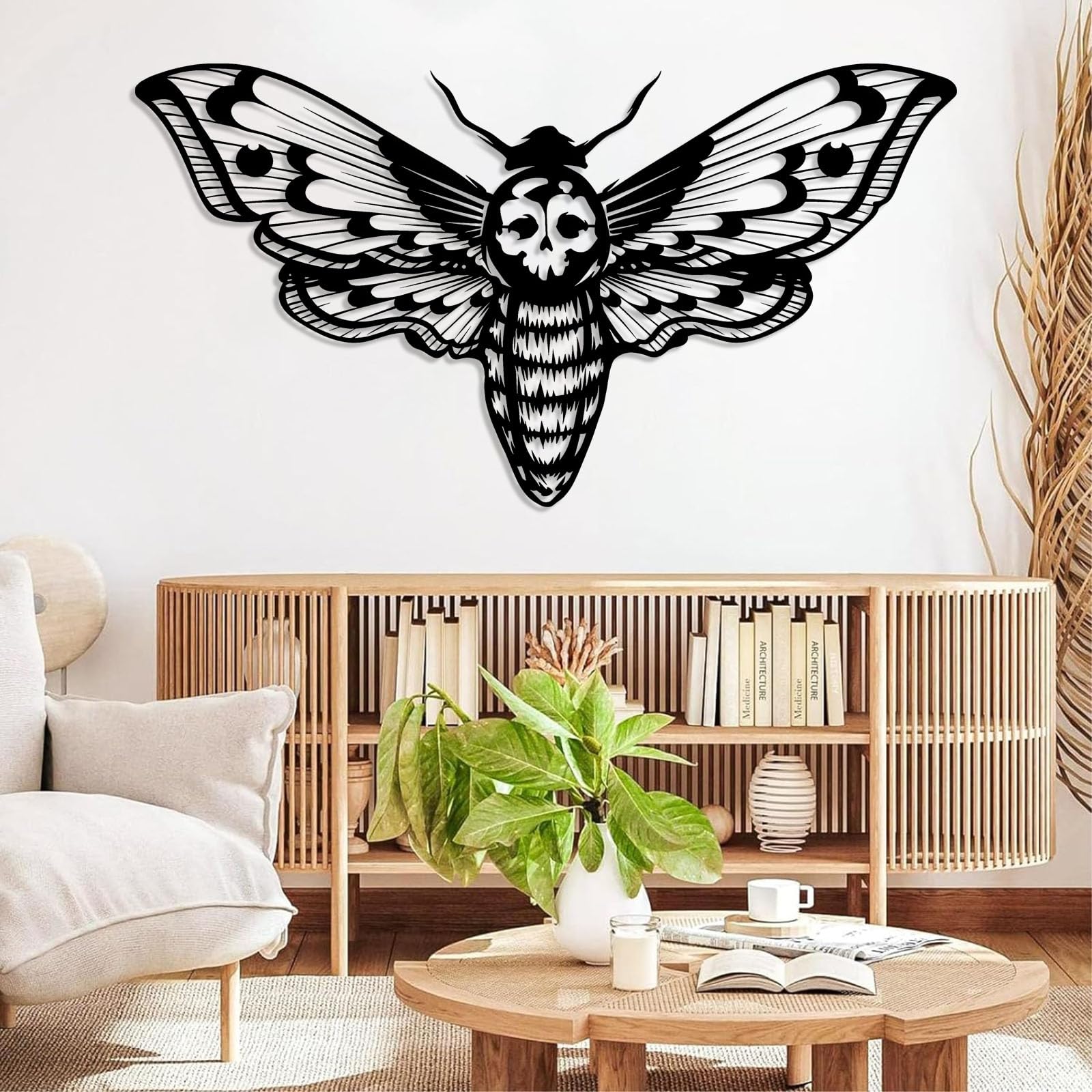 Death Head Moth Metal Wall Art, Death Head Moth Wall Decor, Gothic Wall Decor, Skull Moth Wall Art, Halloween Decor, Housewarming Gift, Living Room