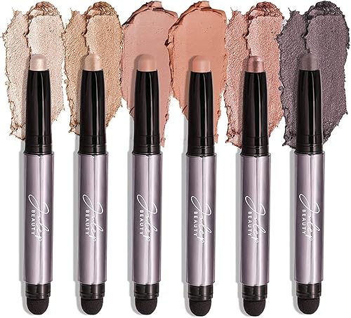 Julep Sombra de ojos 101 Paleta juego de 6 piezas de sombra de ojos de crema a polvo para fiesta de jardín