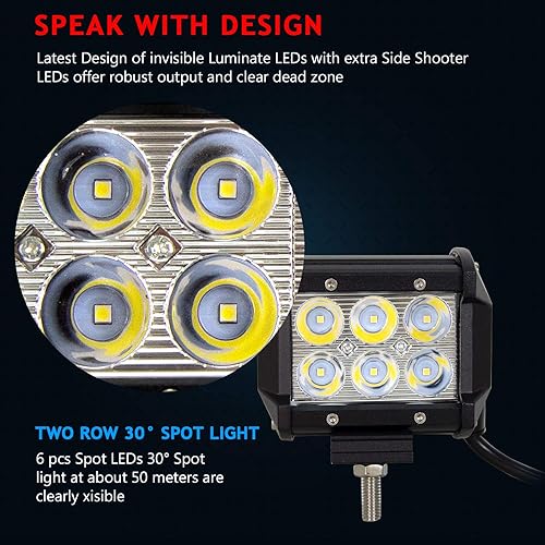 Miniatura 3 de AUXTINGS 10 piezas de 4 pulgadas 18 W Spot LED barra de luz de trabajo lámpara de conducción para Jeep Off Road Cabina Barco SUV Camión Vehículos