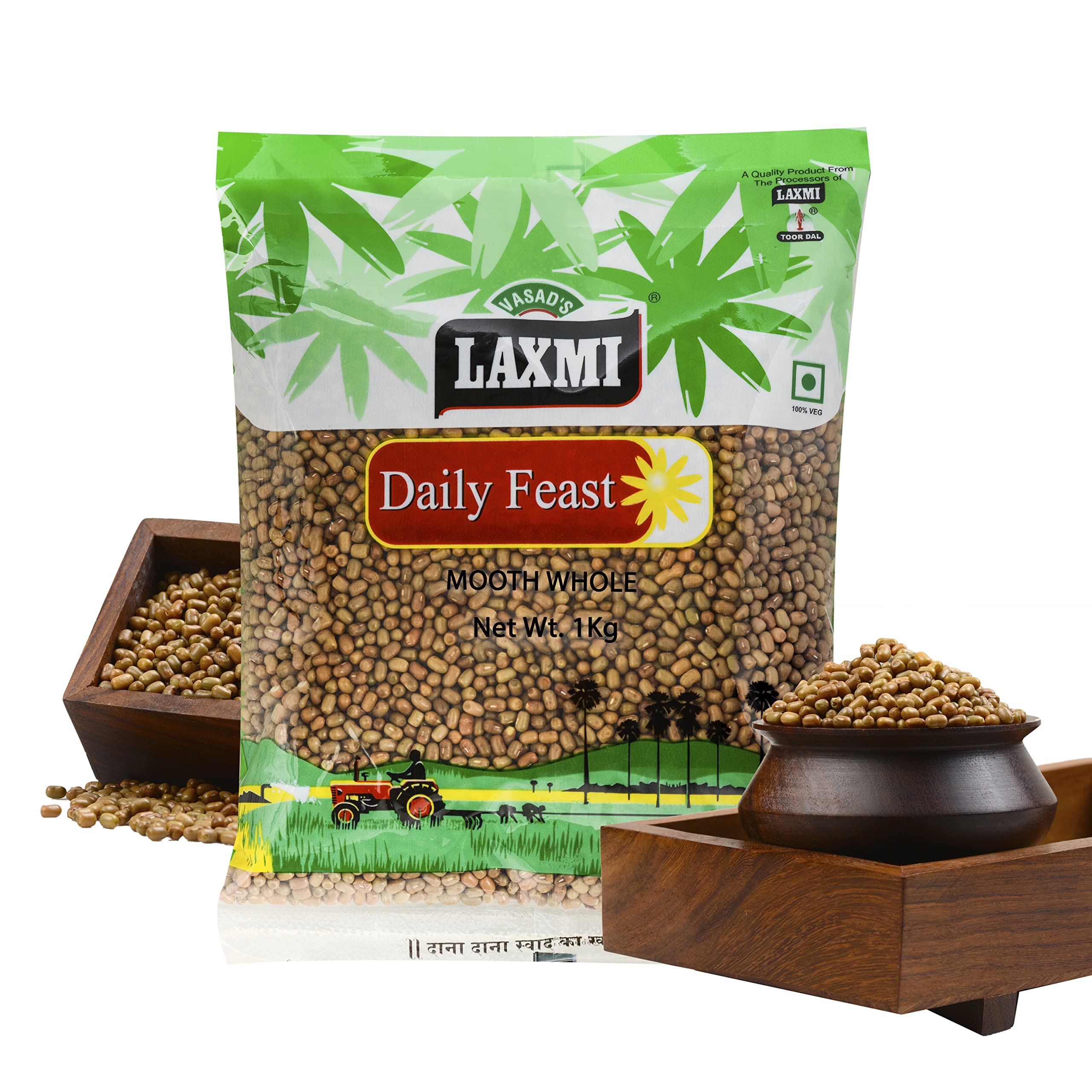 Laxmi Daily Feast Muth Whole 1 Kg | Matki | Moth Whole | Moth bean