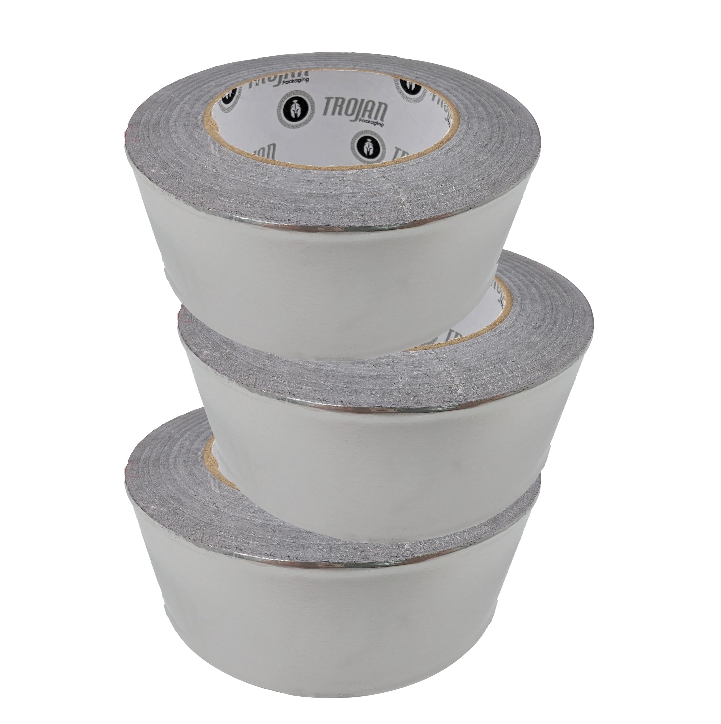 Trojan Aluminium Tape (50mm x 45m), Highly Adhesive Aluminium Foil Tape, Insulation Tape For Insulating And Sealing Ducts & pipes, Heat Resistant, Silver, Water Proof Foil Insulation Tape (3)