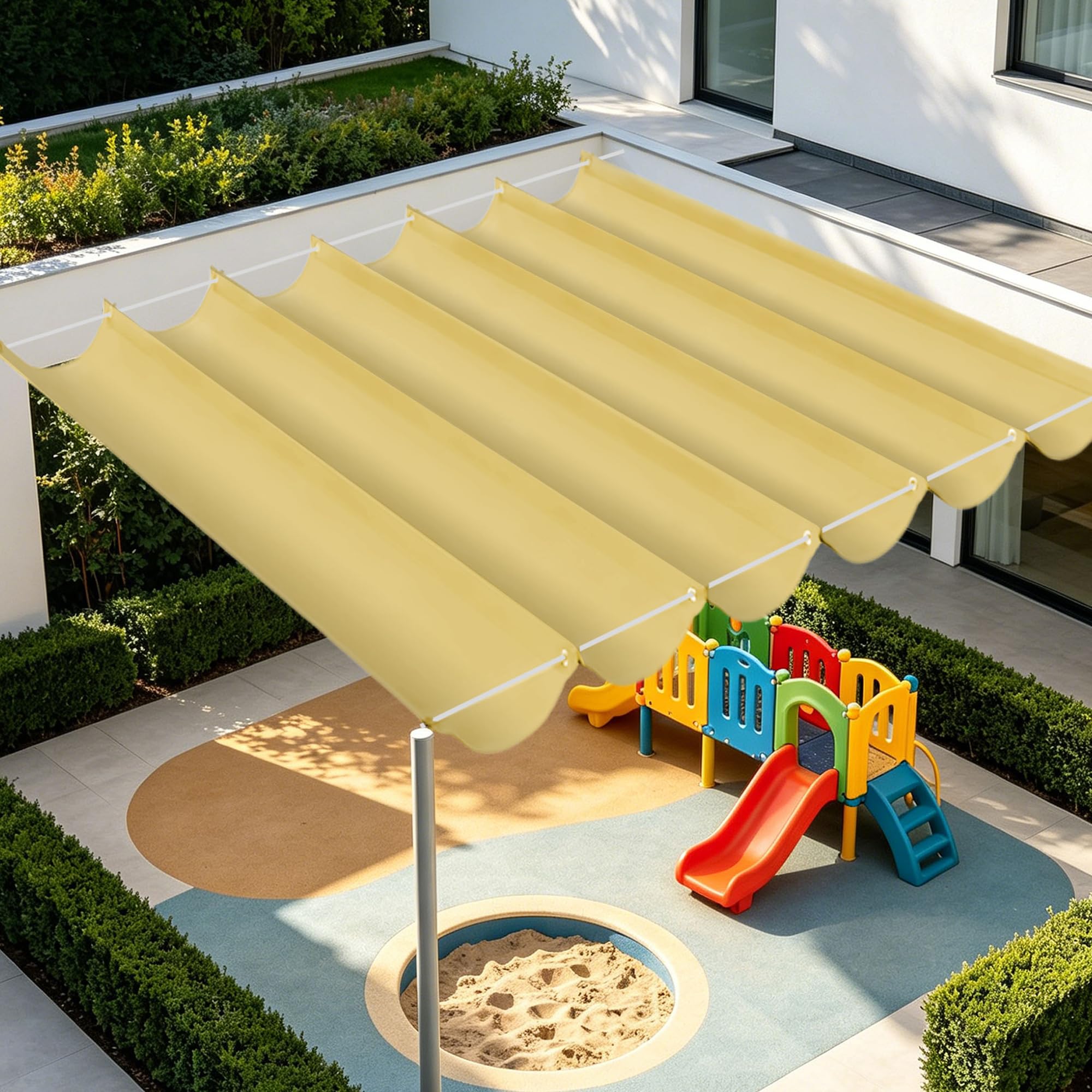 Voile d'ombrage résistante à l'eau avec œillets 300x150 cm toile imperméable jaune sable