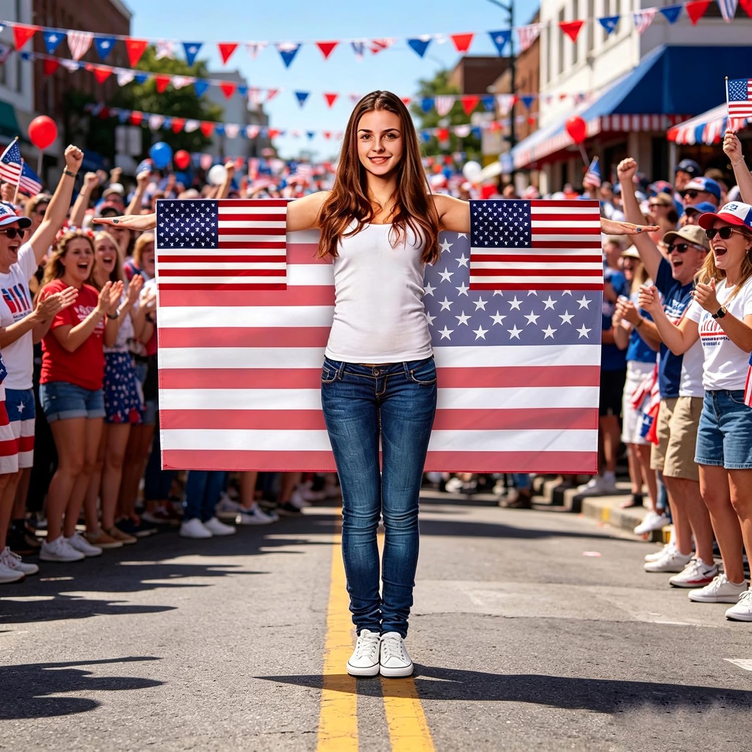 Independence Day Flag Wearable Cape with Sleeves，4th of July American Flag Cape Cloak，for International Sports Tournaments,Football Party Supplies，Game Day, Sporting Events, Patriotic Celebrations