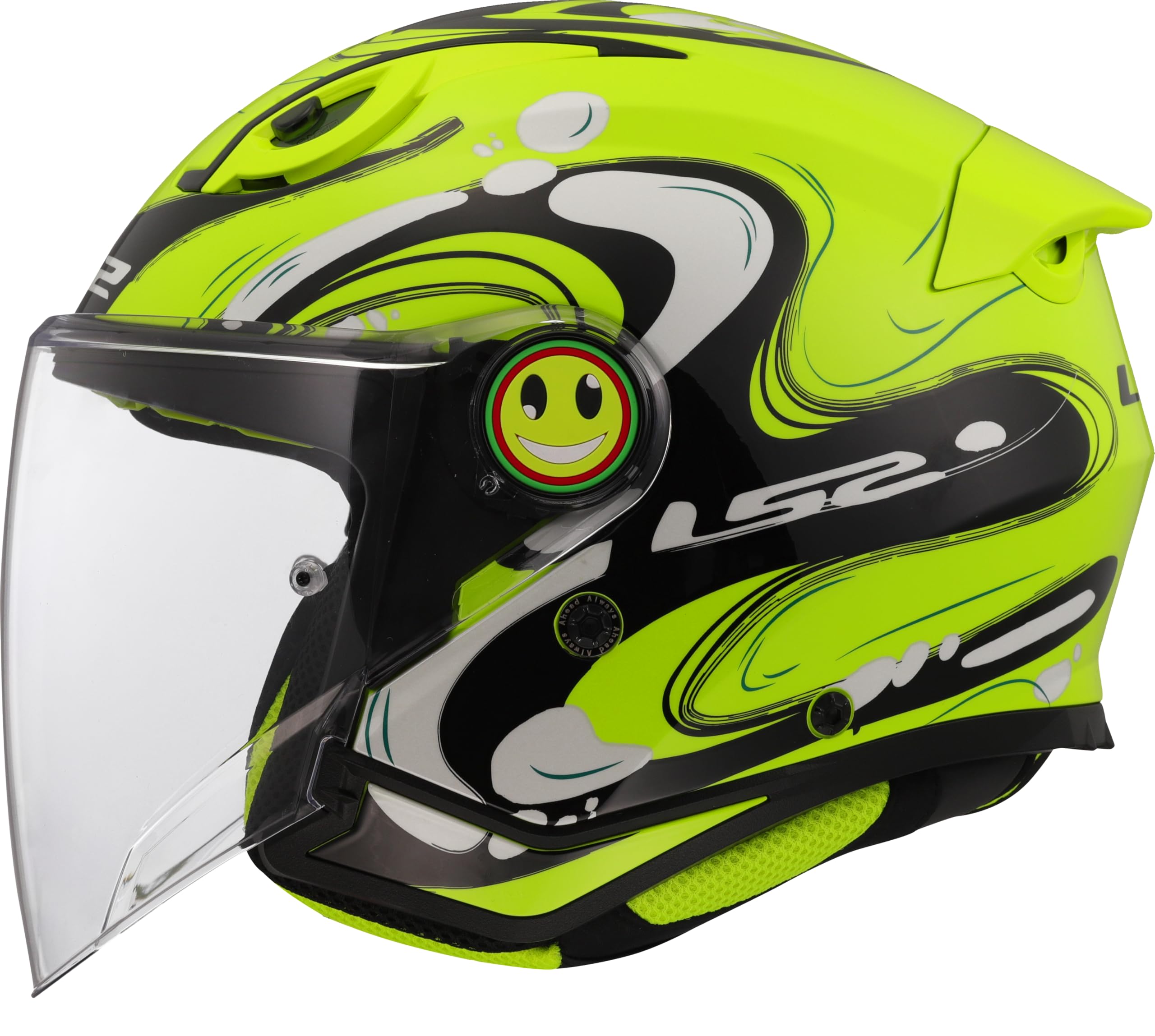 LS2, Casco Moto Jet Bambino FUNNY II GLUP Gloss H-V Yellow, S