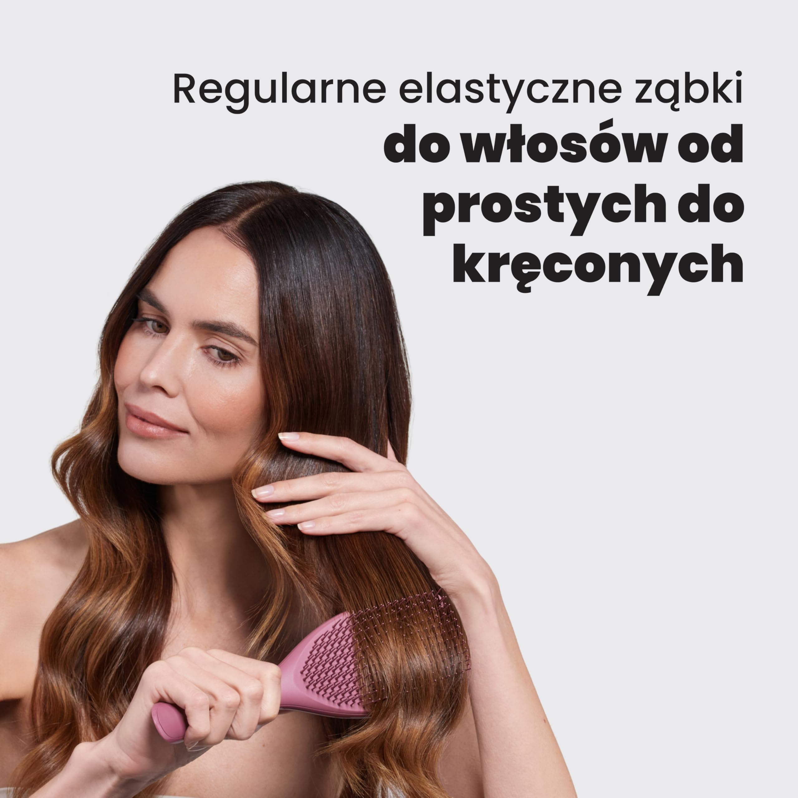 Tangle Teezer Ultimate Detangler - Szczotka do rozczesywania do gęstych, lokowanych i długich włosów - Dwupoziomowe ząbki zmniejszają łamliwość i eliminują splątania - Duża prostokątna -Różowy aksamit