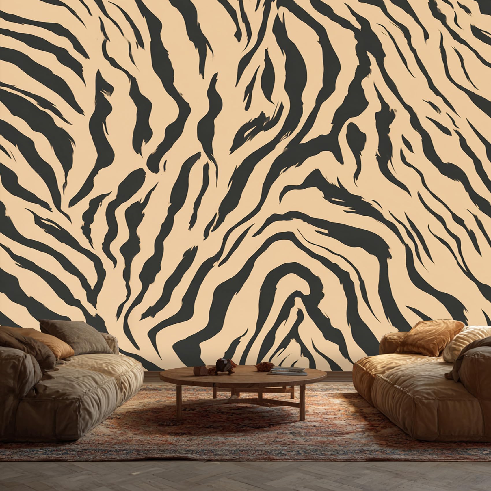 Zebra Wallpaper, Farmhouse Animal Wallpaper for Living Room, Bedroom, Non-Woven Decor Wall Paper, Photo Dining Room, Hallway, Lounge, Mural Large 3D Home Decor 400 x 280 cm kqs47