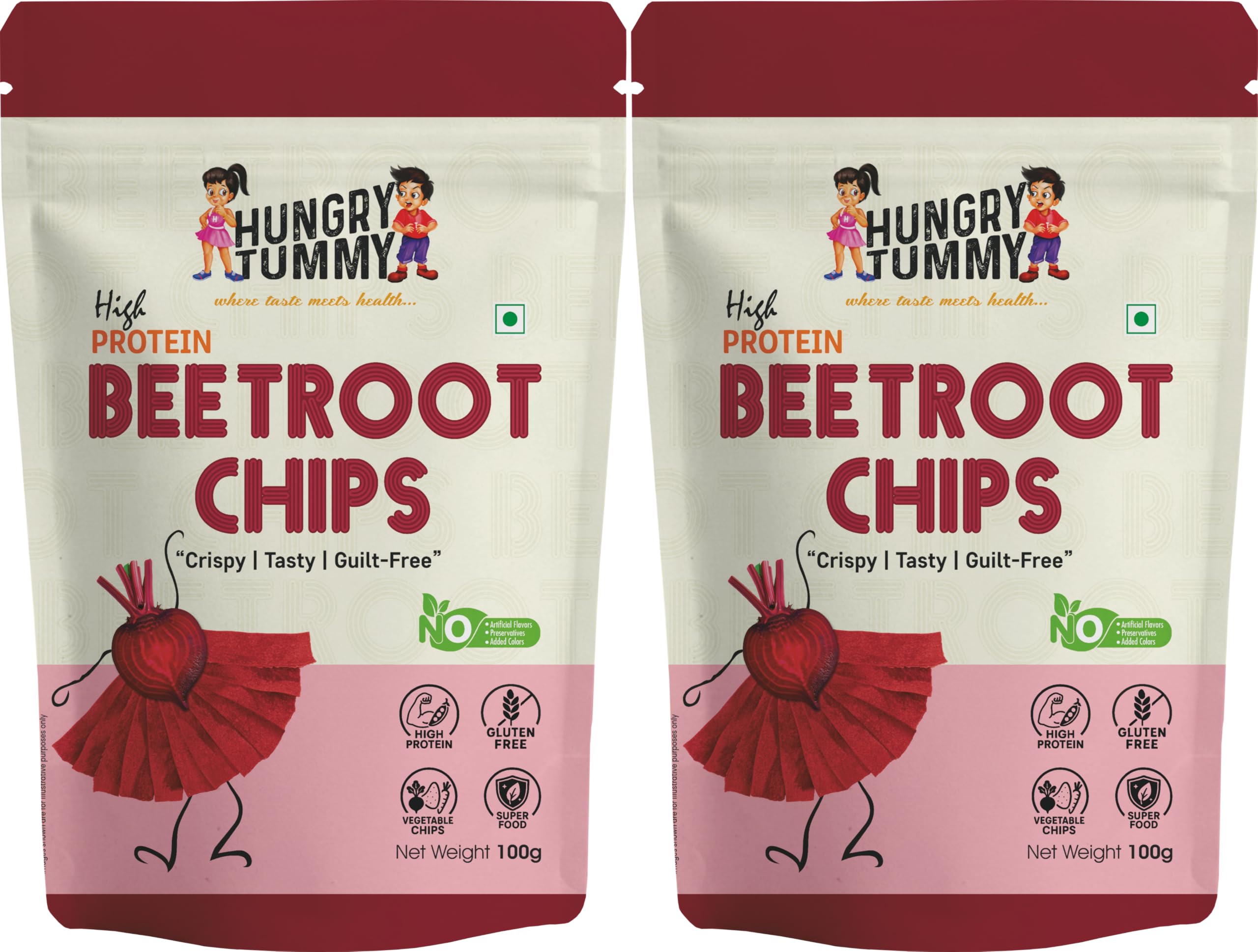 HUNGRY TUMMY Beetroot Chips - Healthy Vegetable Snack, Perfect for Snacking, Tea Time, and Gif g - Nutritious and Delicious I Pack of 2, 150g Each-image-15
