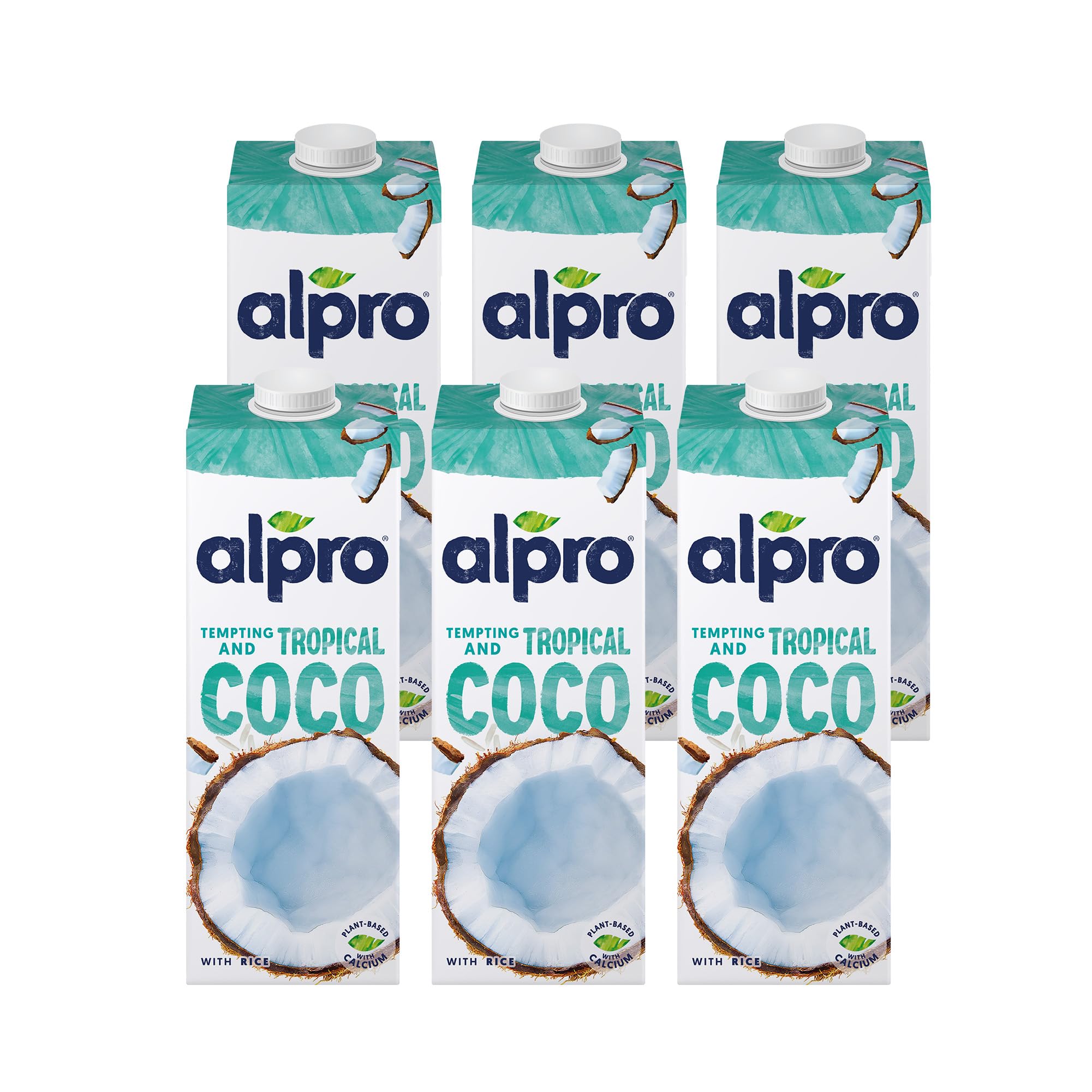 Alpro Bevanda al cocco originale, 100% a base vegetale, senza lattosio e latticini, 1 litro (6 x 1 L)
