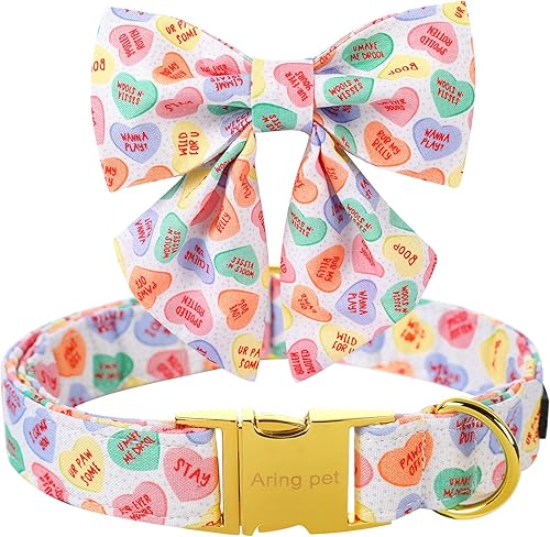 Miniatura 10 de ARING PET Collar de verano para perro, lindo collar de perro con corbatín marinero, collares ajustables de algodón para perros con hebilla de metal