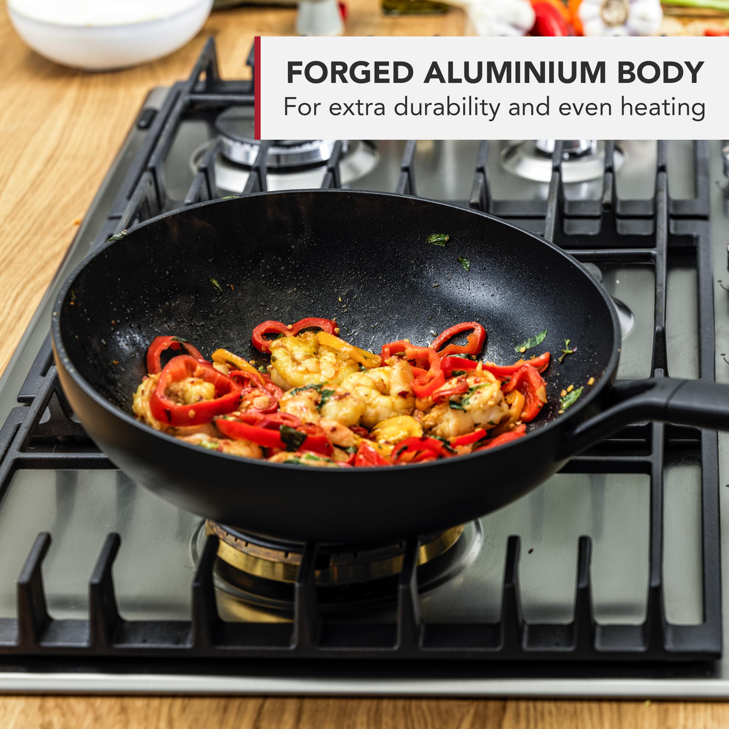 Kitchenaid Wok, Aluminium, Czarny, 28 cm/3,6l