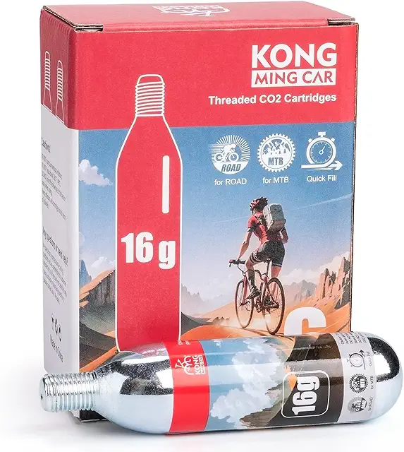 KONG MING CAR CO2 Thread Cartridges 16g/25g for Bicycle Tire Fillers