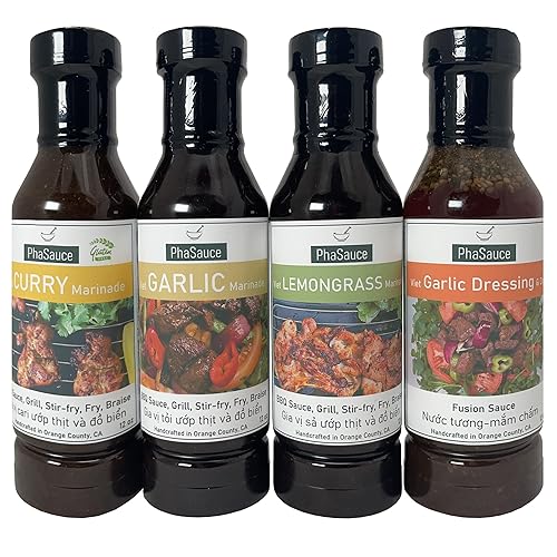 PhaSauce - Paquete variado de adobo asiático y salsa de cocina. Fresco auténtico restaurante vietnamita sabores ajo, citronela, curry y salsa de
