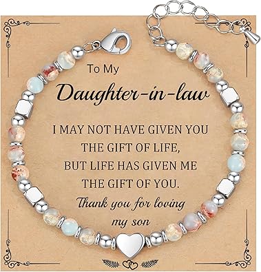 Christmas Gifts for Women, Stocking Stuffers for Teens Beaded Bracelets for Women Gifts for Mom Christmas Gift Mothers Day Gift for Grandma Daughter Bonus Mom Nature Stone Bead Bracelet Graduation Jewelry for Her 2026