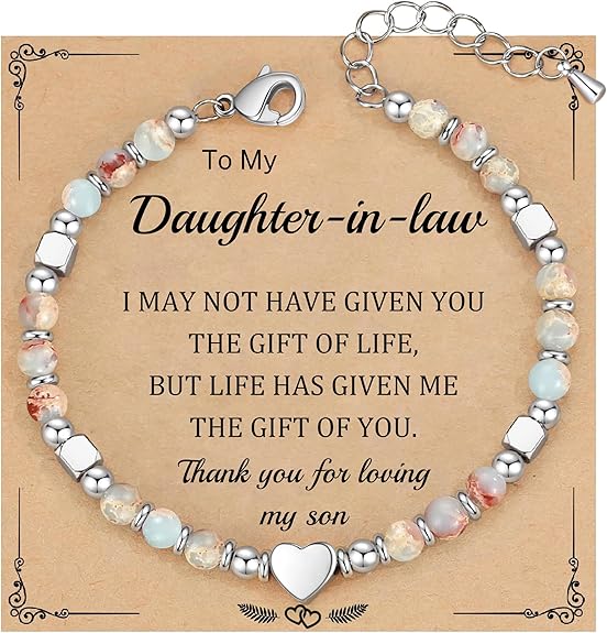 Christmas Gifts for Women, Stocking Stuffers for Teens Beaded Bracelets for Women Gifts for Mom Christmas Gift Mothers Day Gift for Grandma Daughter Bonus Mom Nature Stone Bead Bracelet Graduation Jewelry for Her 2026