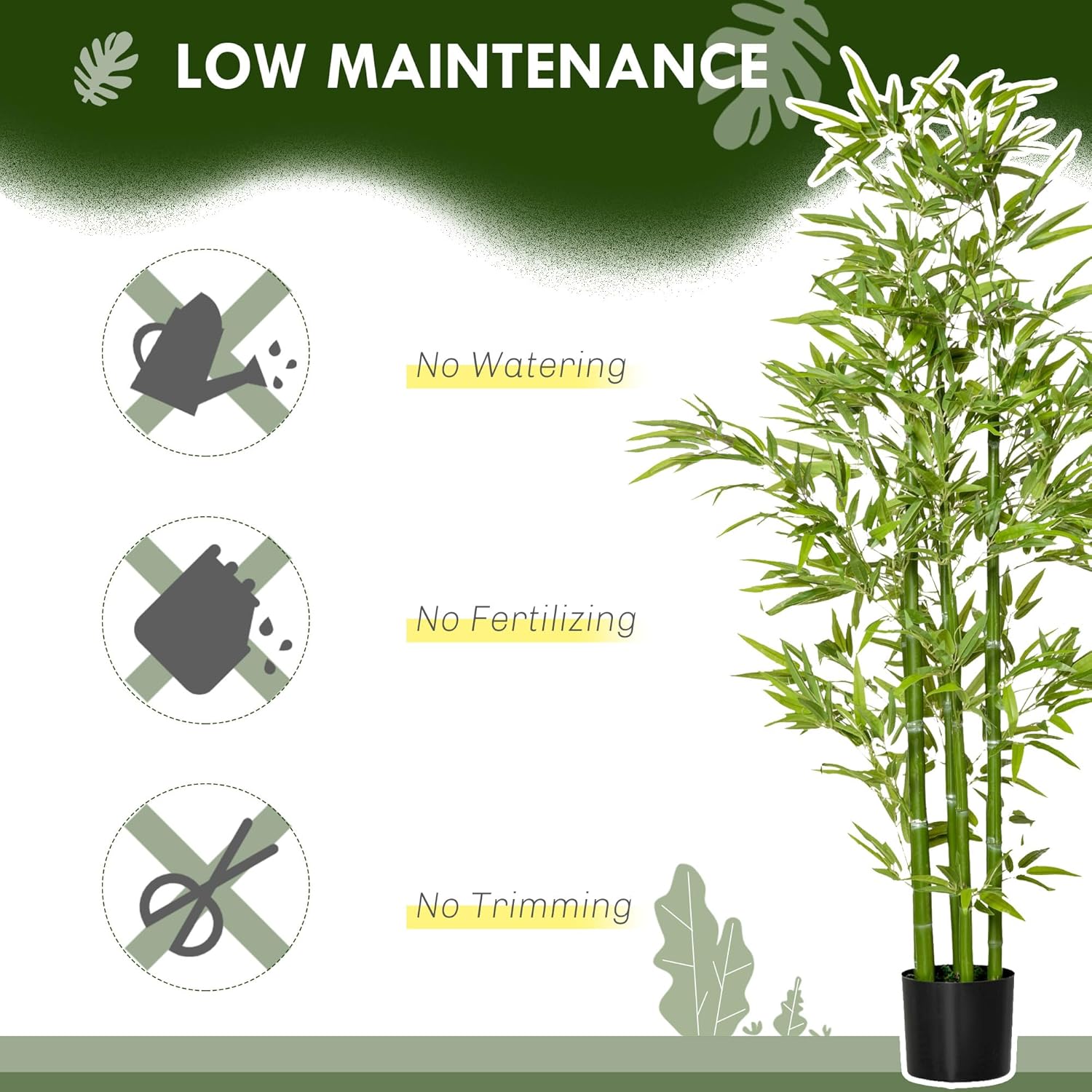 HOMCOM 4.5FT Artificial Bamboo Tree, Decorative Faux Plant in Nursery Pot for Indoor or Outdoor Decor