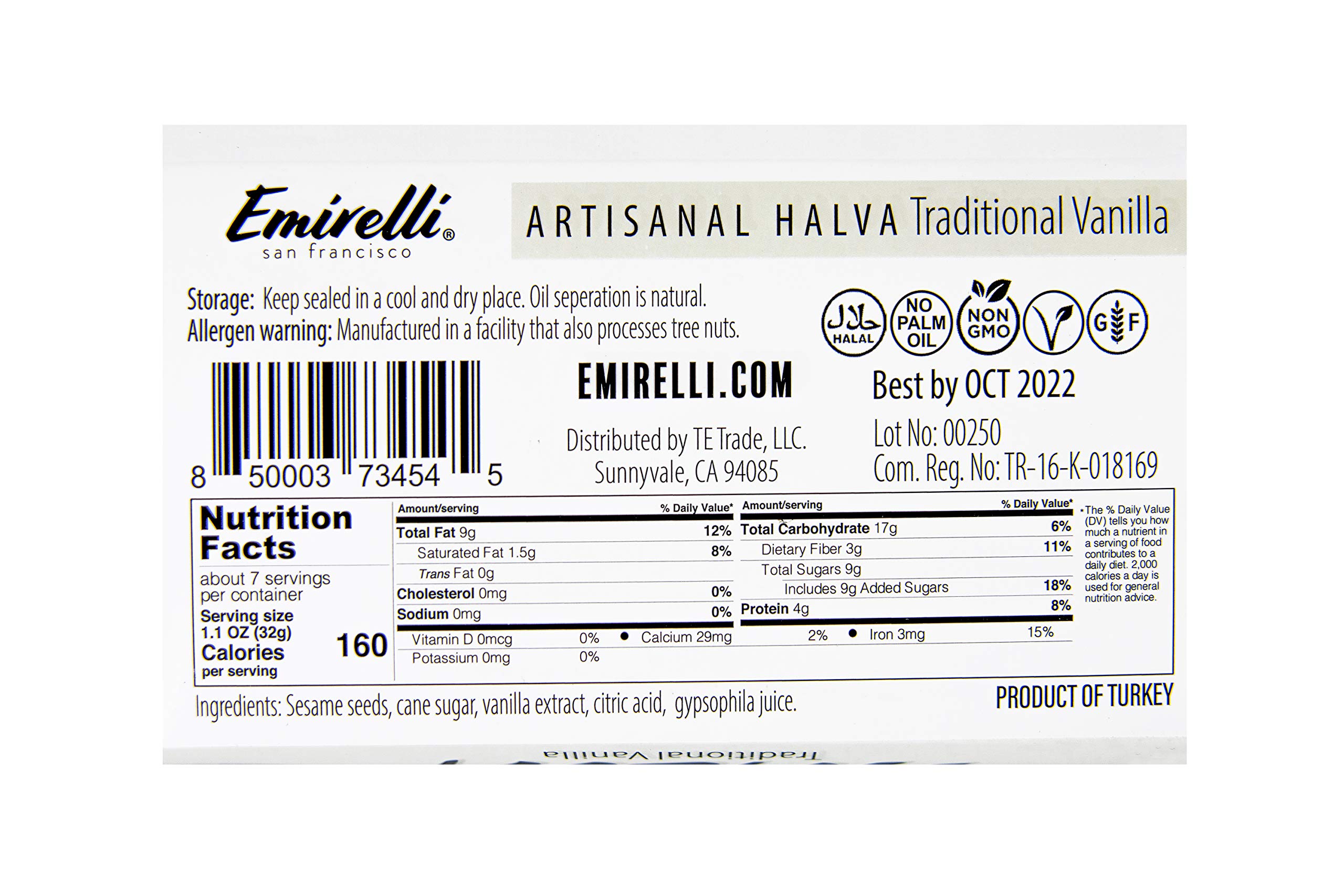 Emirelli Artisanal Halva Dessert Authentic Middle Eastern Candy