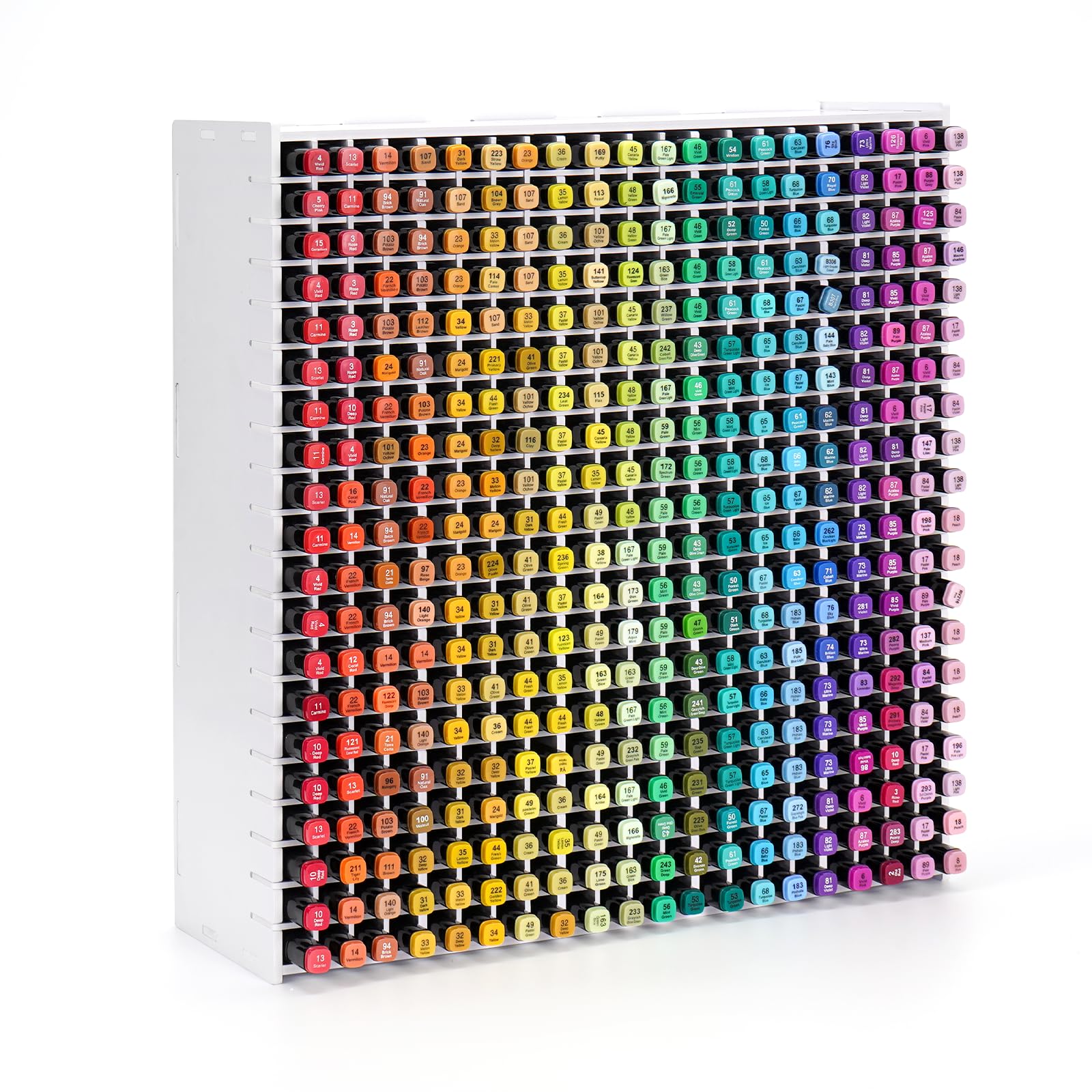Krafetto Stifte Organizer mit 400 Fächern, Marker Aufbewahrung für Alkoholmarker, Filzstifte und Fineliner, Platzsparender Markerständer/Stiftehalter für Schreibtisch und Bastelzimmer, Weiß