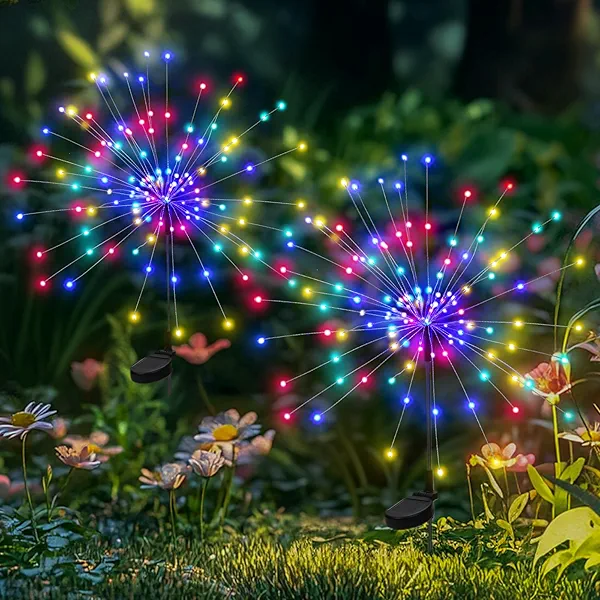 PEVOROS Garden Decor Solar Lights Outdoor,120LED Waterproof Colorful Solar Garden Lights for Christmas, Halloween Decoration,Yard, Patio, Porch,Flower Pot,Pathway (2Pack)