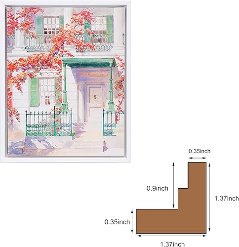 Miniatura 9 de YIVIVEN Paquete de 2 marcos flotantes para pintura en lienzo montados, marco flotante de lona de 78 pulgadas de profundidad (16 x 20 pulgadas, negro)