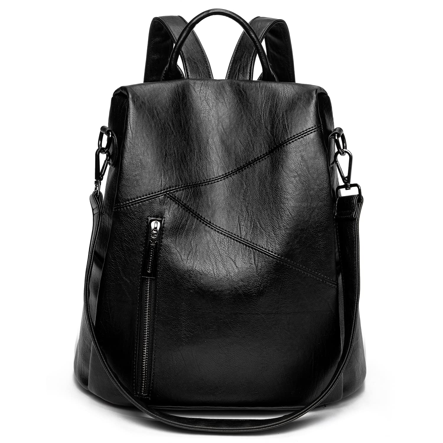 Mochila Antirrobo Mujer de PU Cuero Suave, Bolsa Casual Escolar con Correa de Hombro Extraíble como Bolsa Bandolera, Elegante Impermeable Grand Capacidad para Trabajo Oficina Escuela Viaje